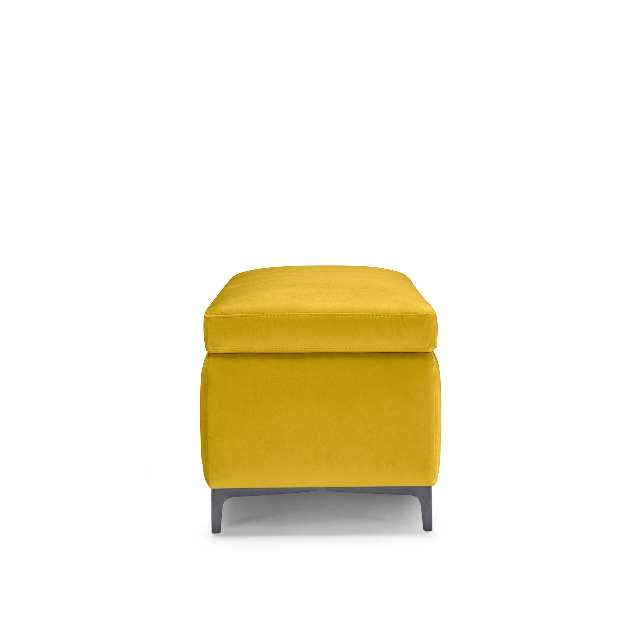 Banc AVIGLIANA 110x50 cm rangement fabriqué en Italie en velours jaune