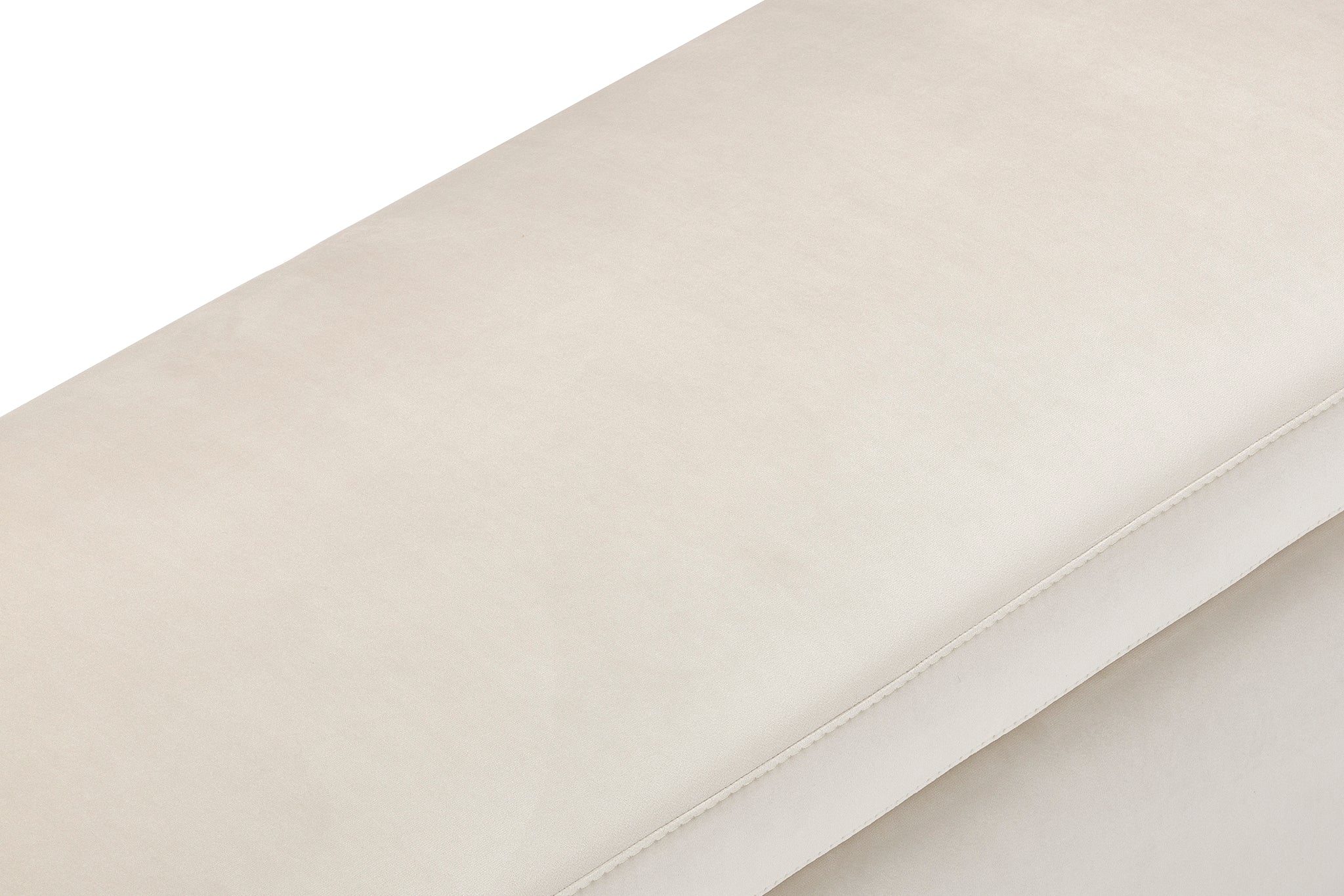 Banc rangement Made in Italy en velours beige - VIANA