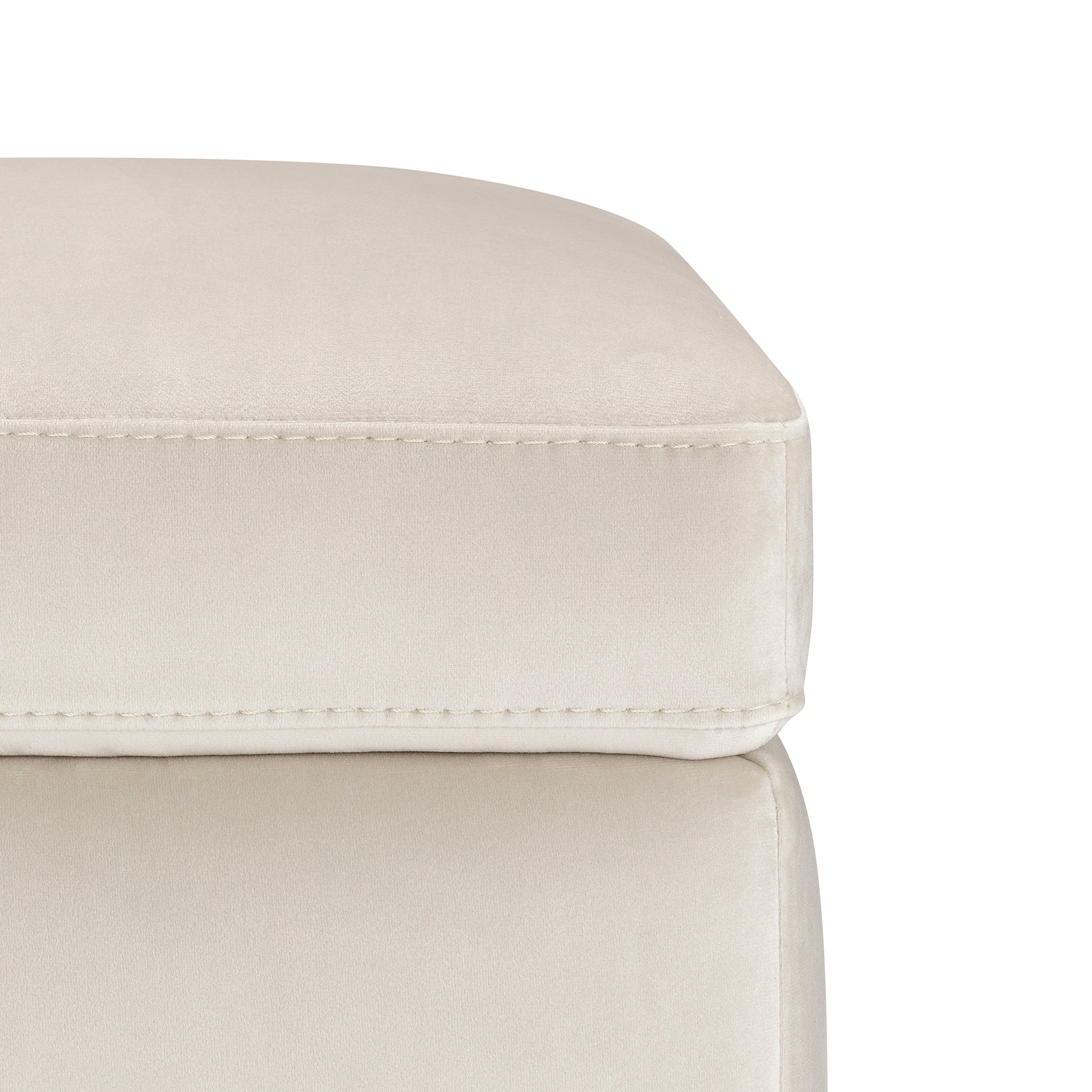 Banc rangement Made in Italy en velours beige - VIANA