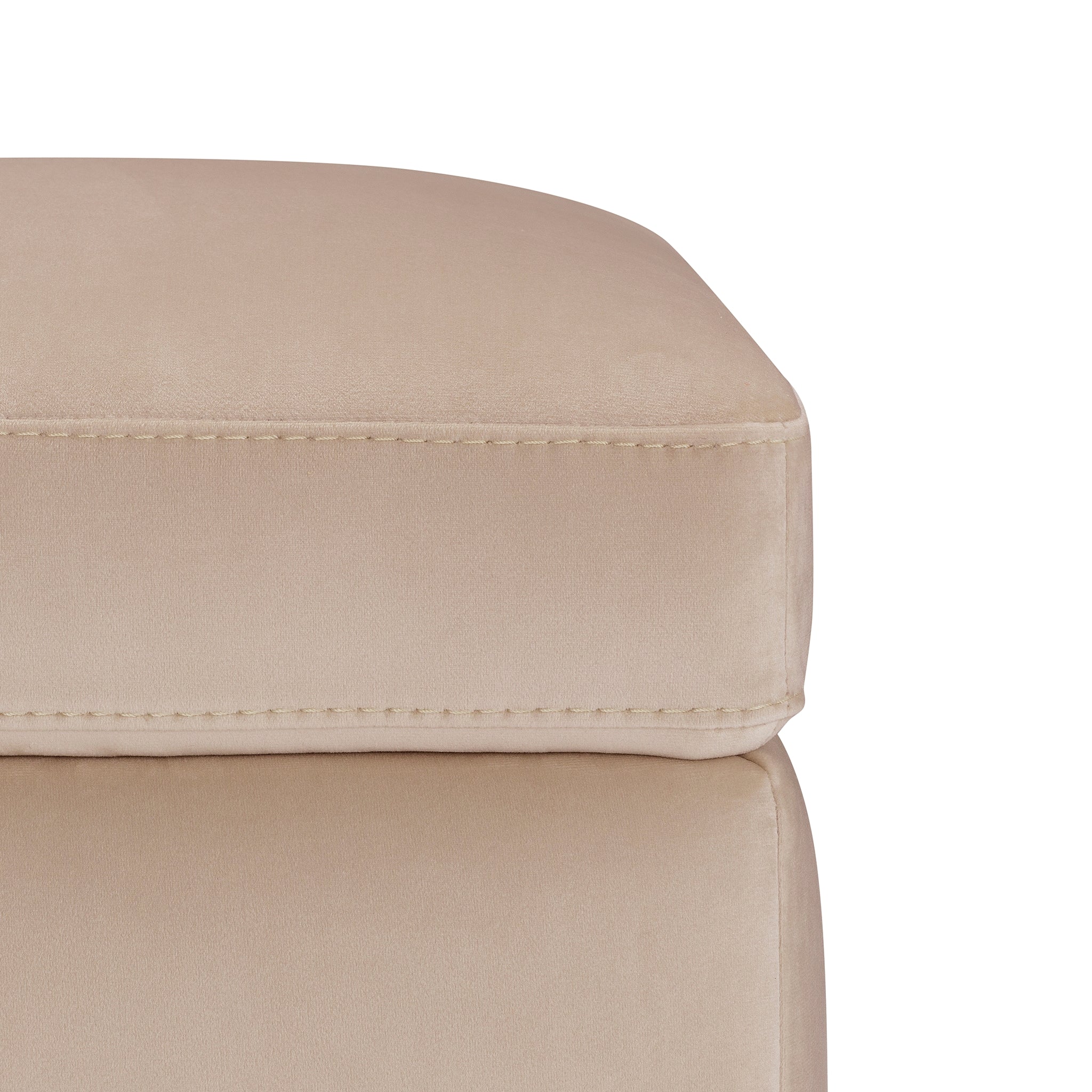 Banc rangement Made in Italy en velours camel - VIANA