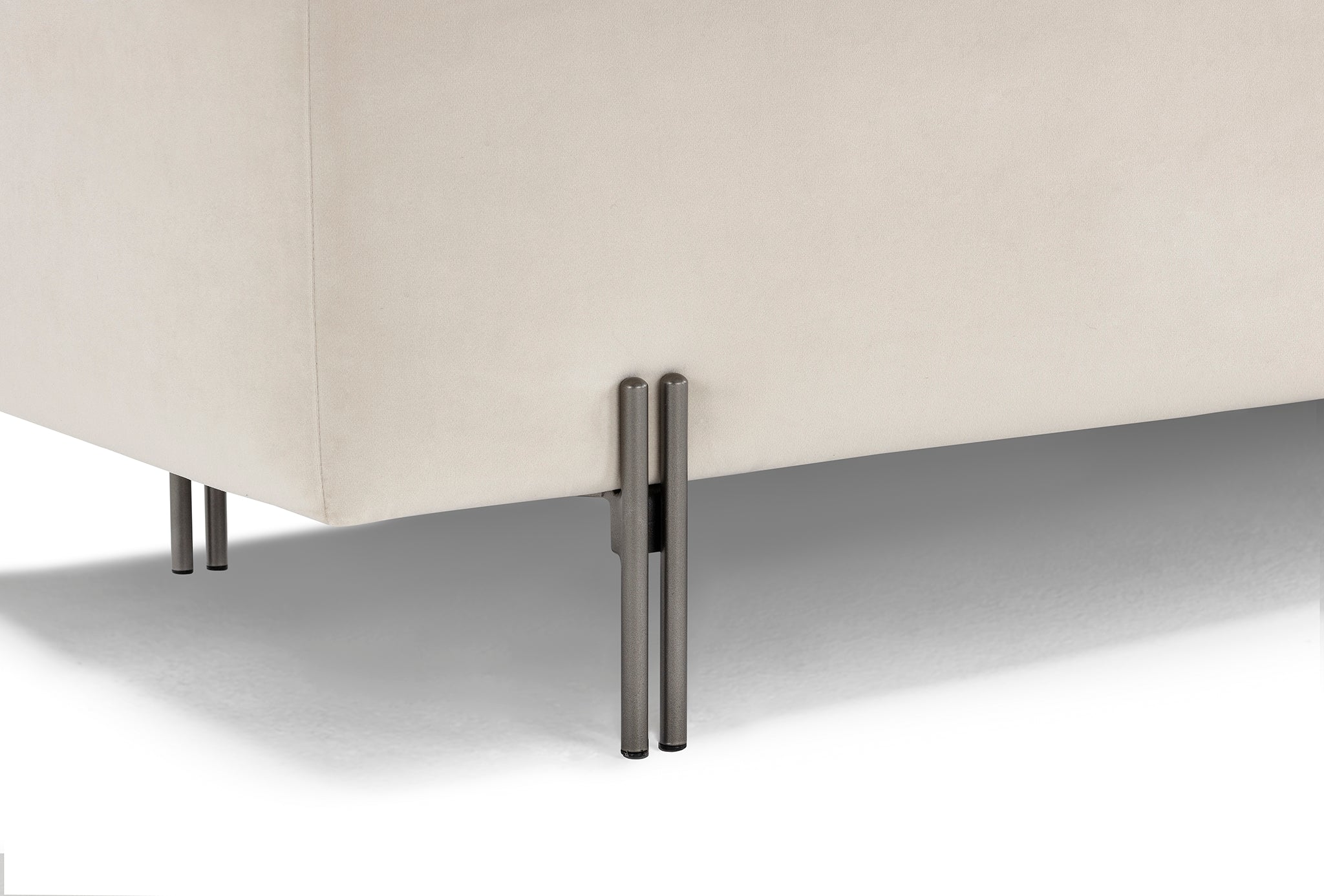 Banc CARAMAGNA 110x45 cm rangement Made in Italy matelassé en velours beige