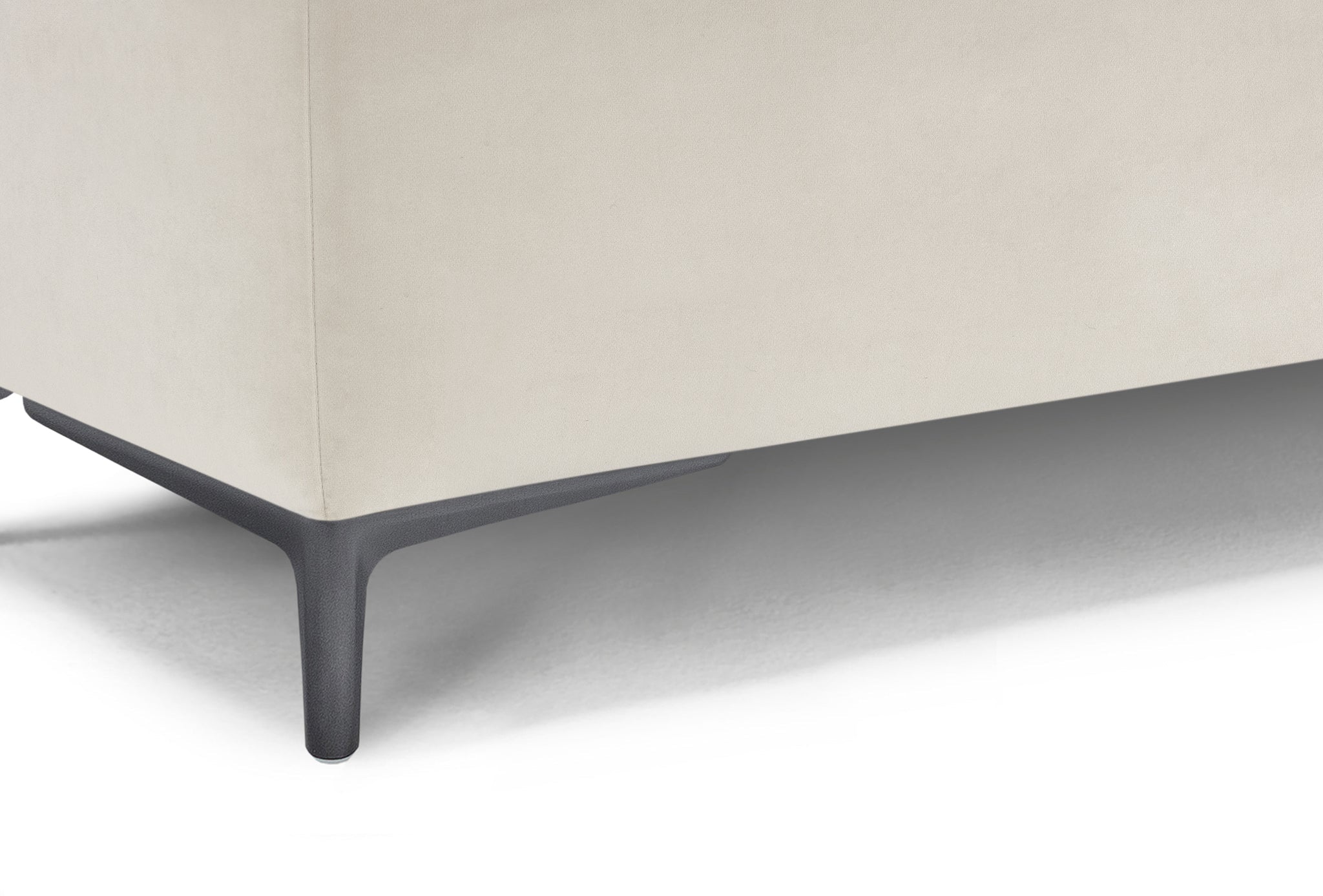 Banc AVIGLIANA 110x50 cm rangement Made in Italy en velours beige