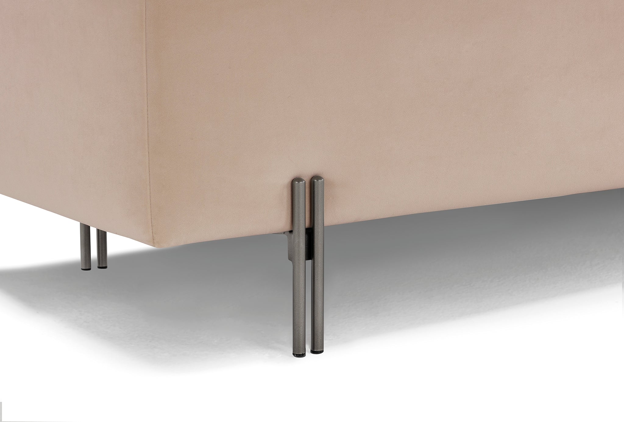 Banc CARAMAGNA 110x45 cm rangement Made in Italy matelassé en velours camel