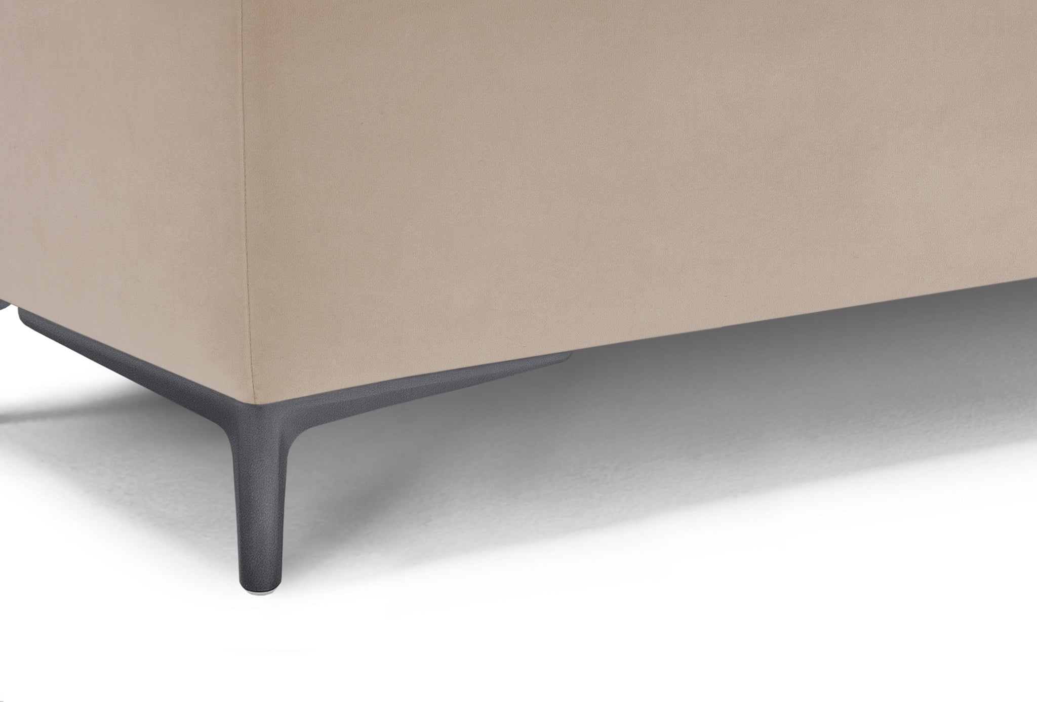 Banc CORBARA 110x50 cm rangement Made in Italy matelassé en velours camel
