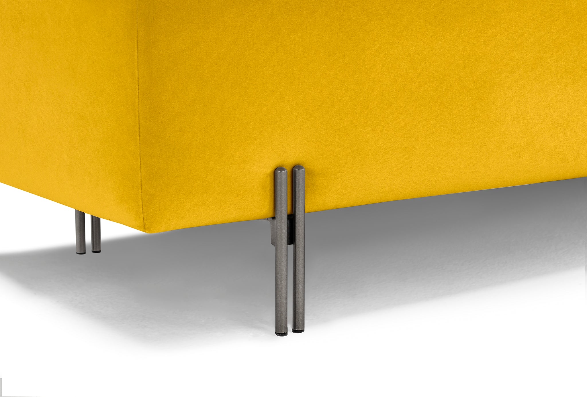 Banc CARAMAGNA 110x45 cm rangement Made in Italy matelassé en velours jaune
