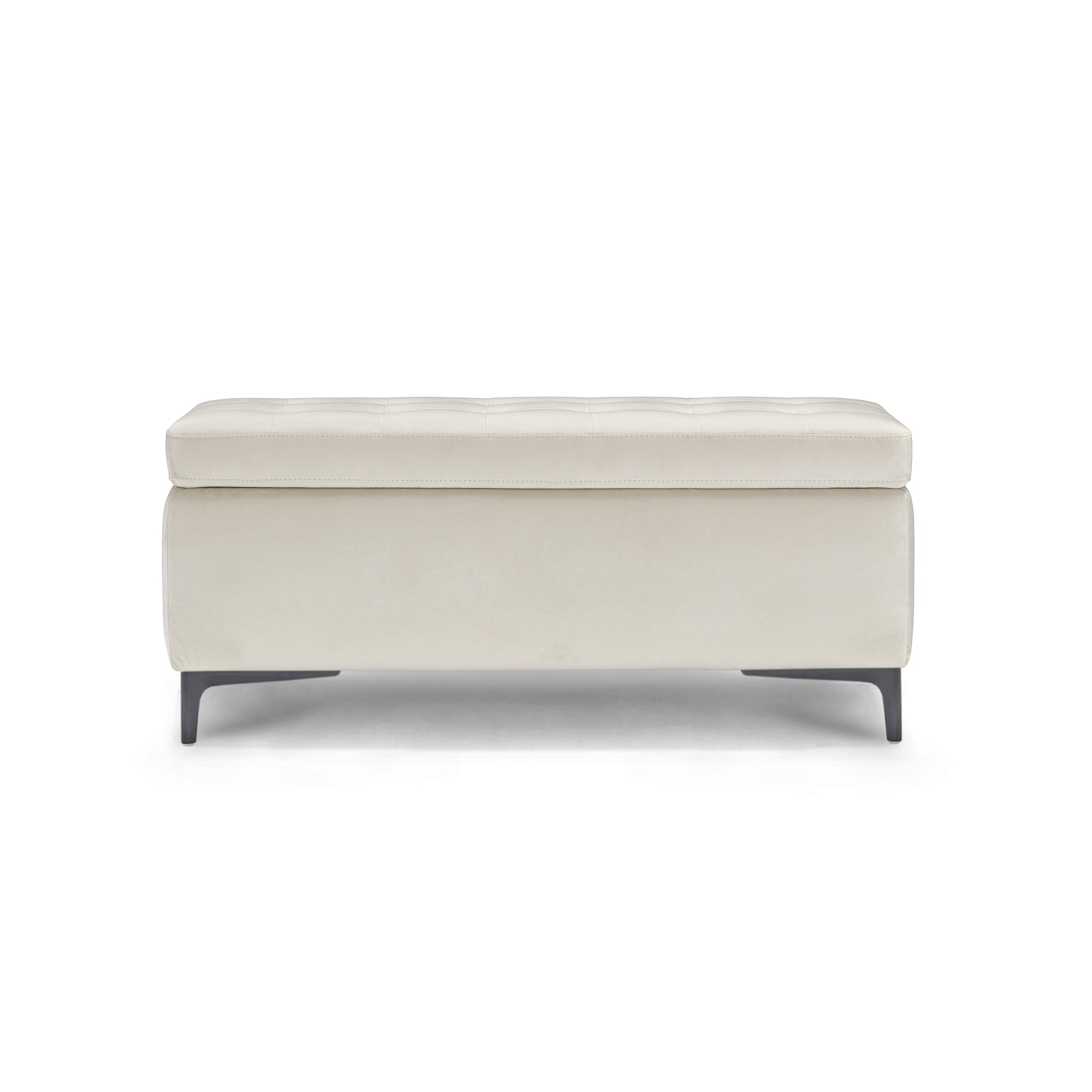 Banc CORBARA 110x50 cm rangement Made in Italy matelassé en velours beige