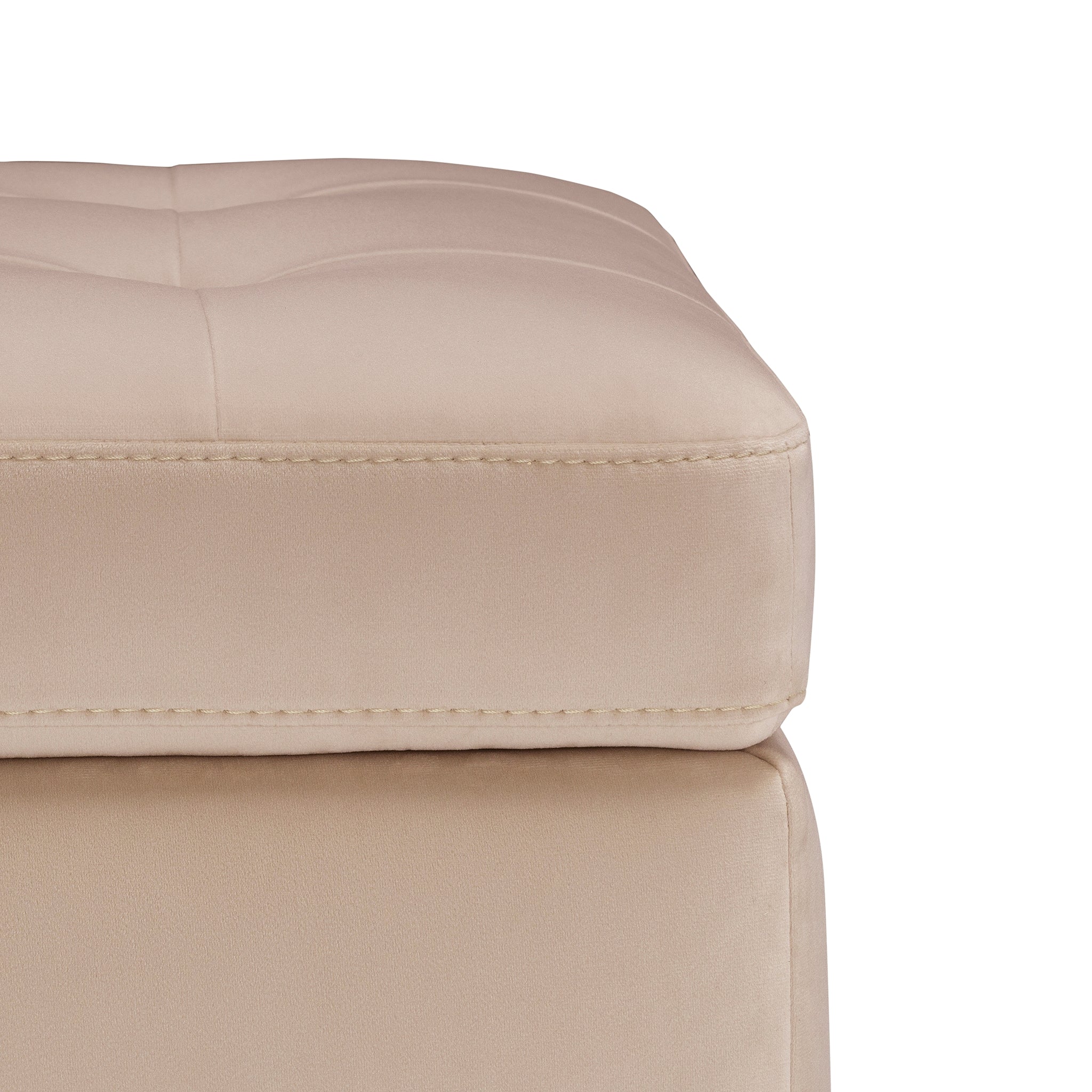 Banc VALSURA rangement Made in Italy matelassé en velours camel