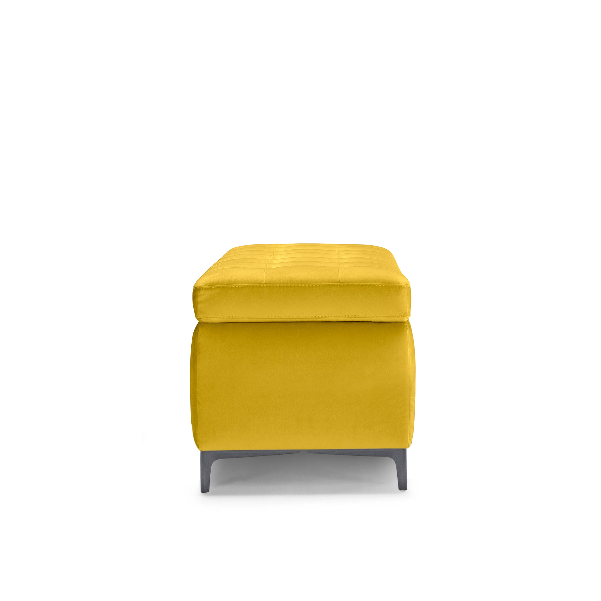 Banc CORBARA 110x50 cm rangement Made in Italy matelassé en velours jaune