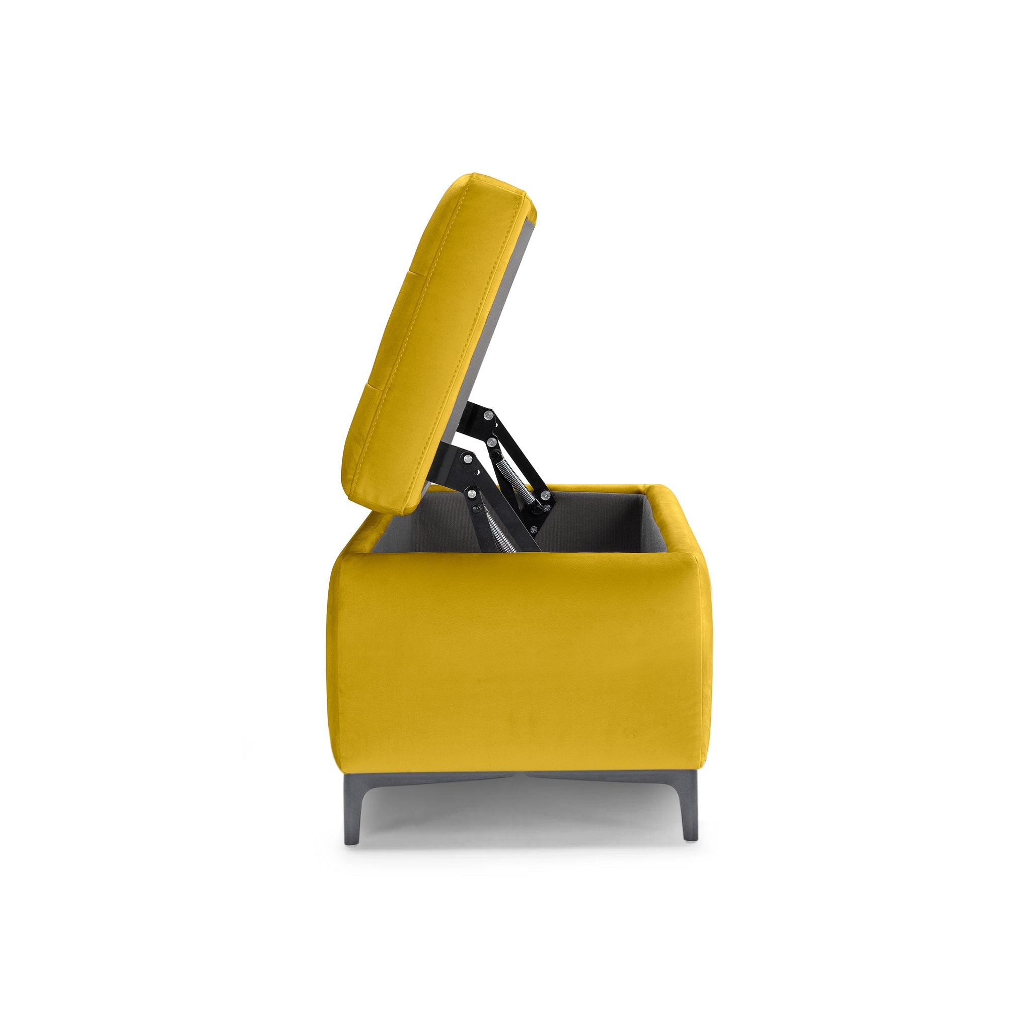 Banc CORBARA 110x50 cm rangement Made in Italy matelassé en velours jaune