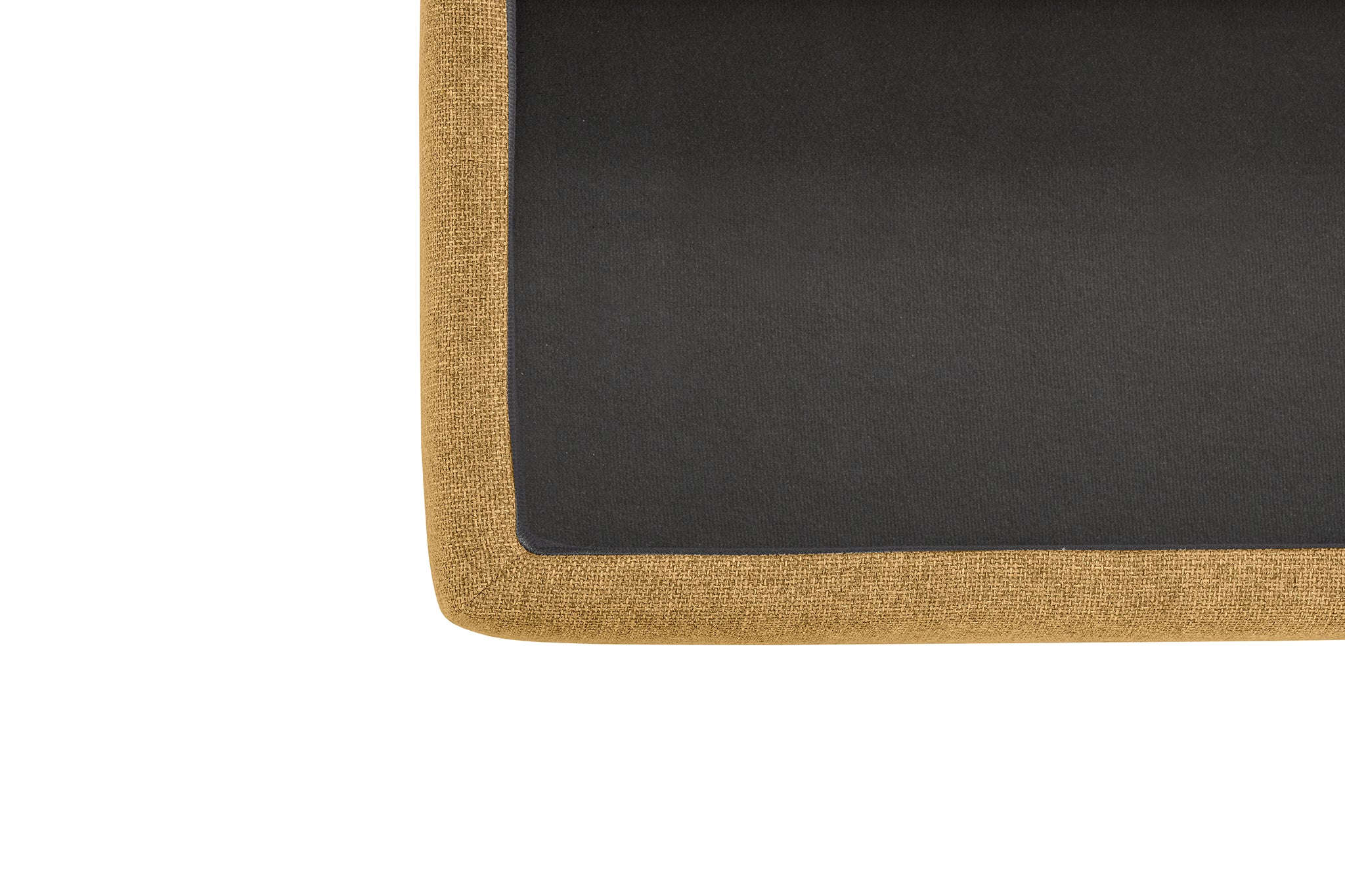 Banc CARAMAGNA 110x45 cm rangement Made in Italy matelassé en tissu texturé ocre