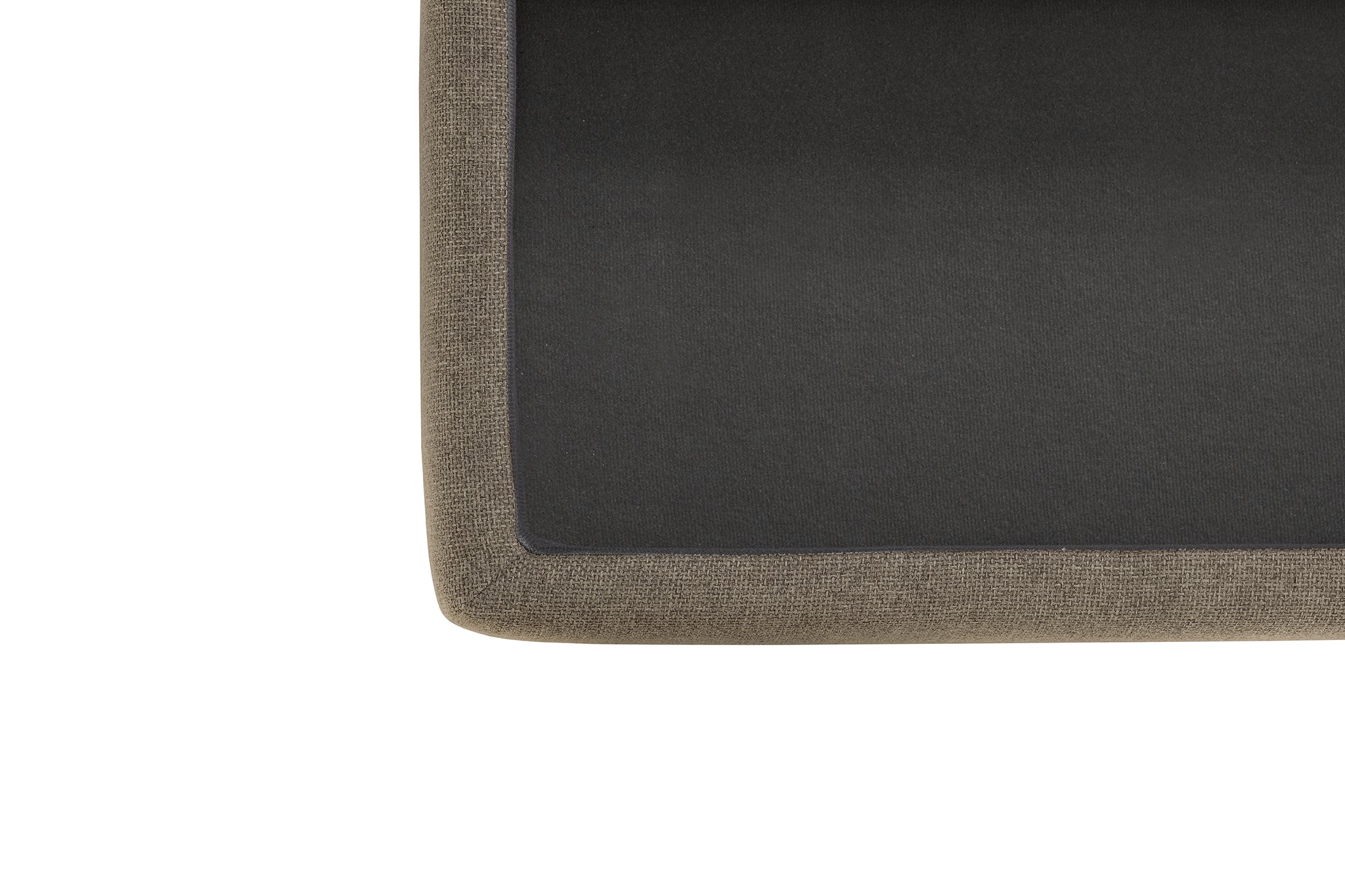 Banc CARAMAGNA 110x45 cm rangement Made in Italy matelassé en tissu texturé gris tourterelle
