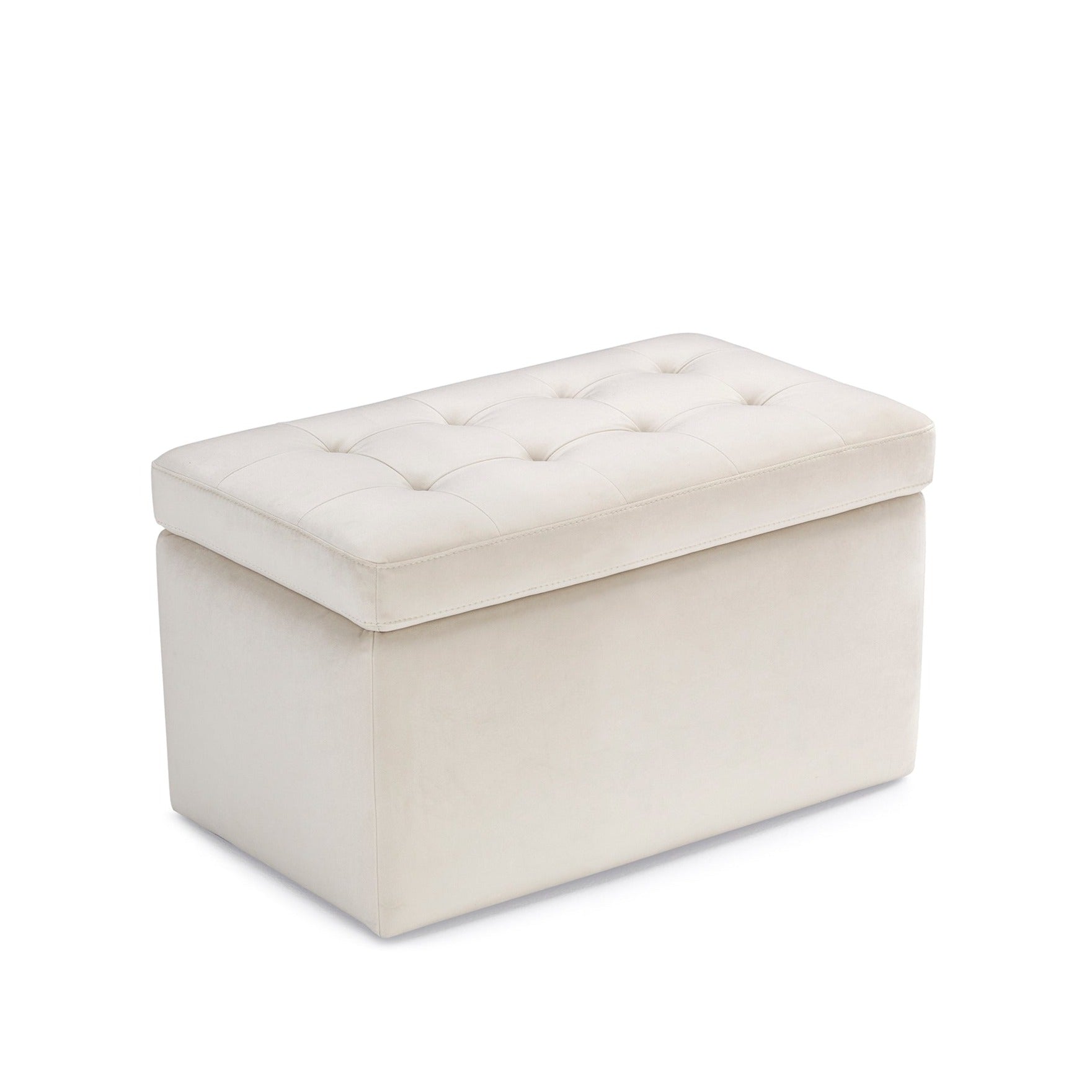 Banc VALSURA rangement Made in Italy matelassé en velours beige