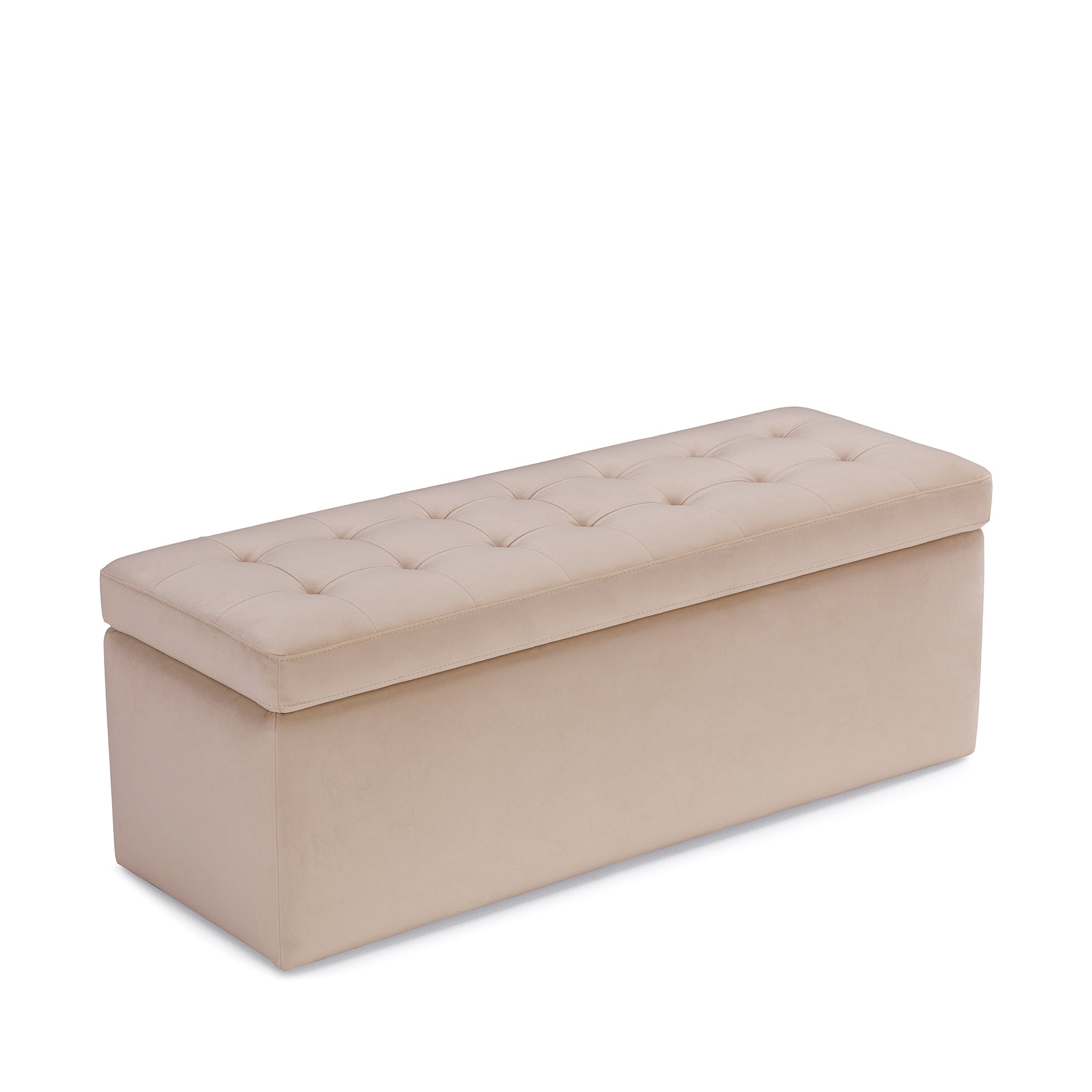 Banc VALSURA rangement Made in Italy matelassé en velours camel