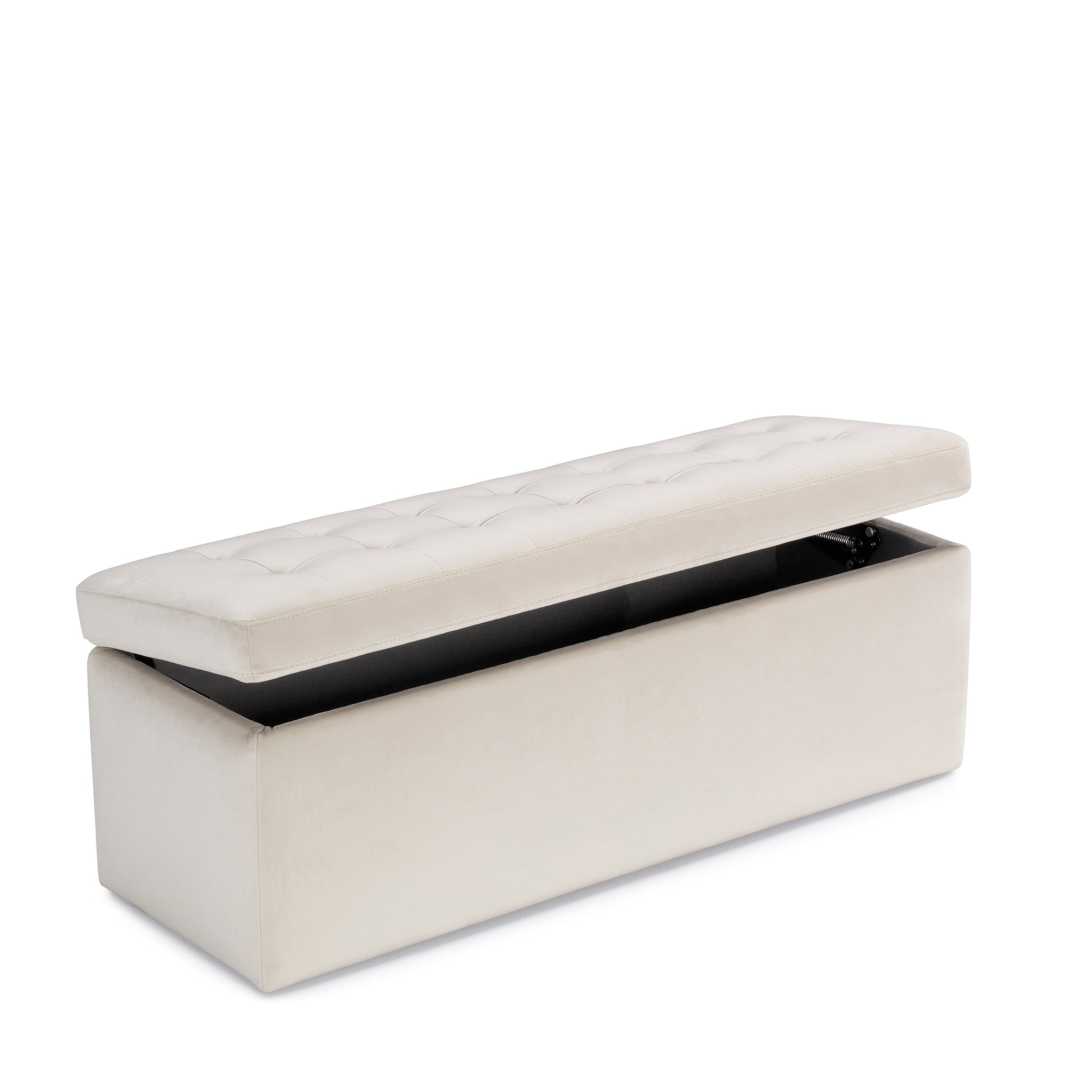 Banc VALSURA rangement Made in Italy matelassé en velours beige