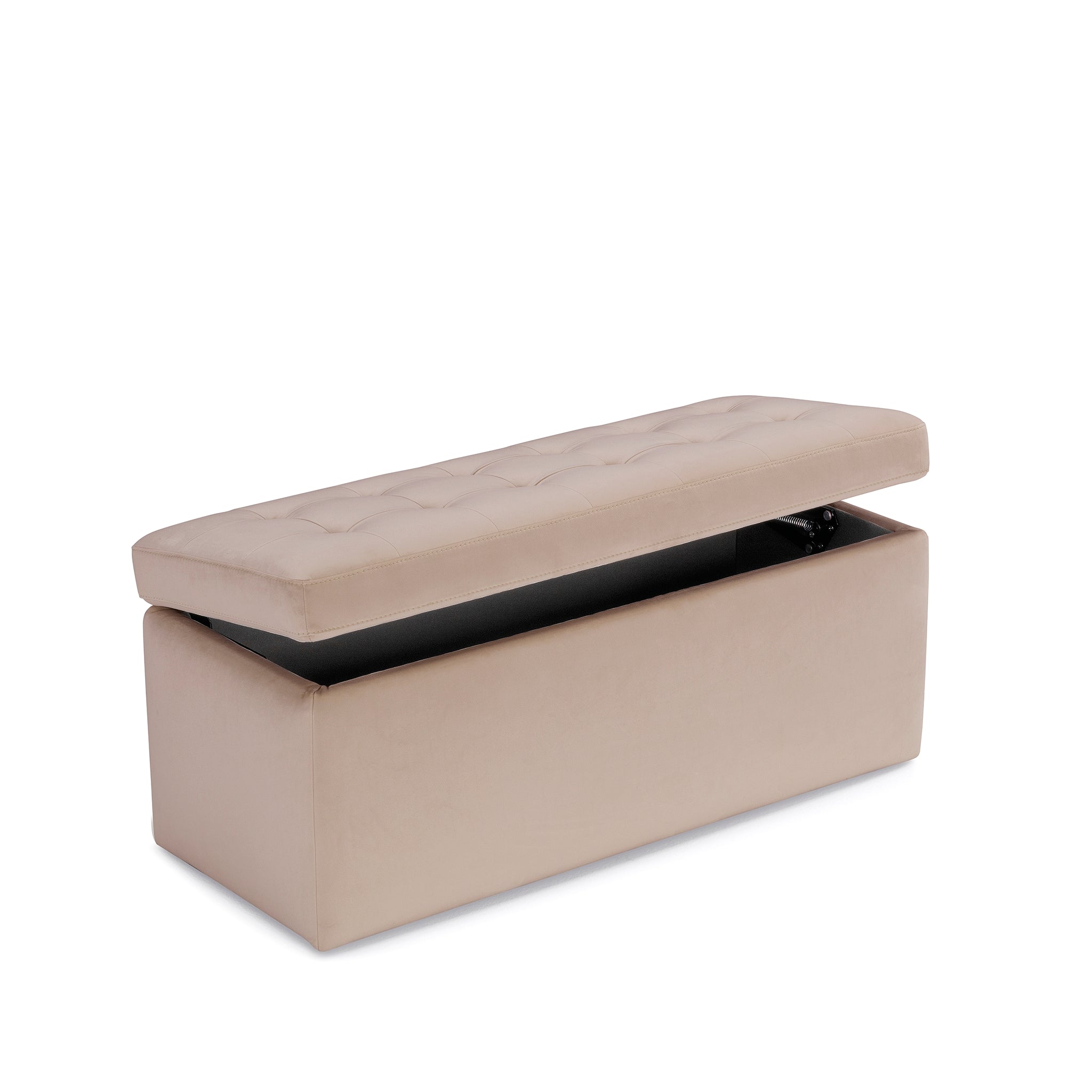 Banc VALSURA rangement Made in Italy matelassé en velours camel