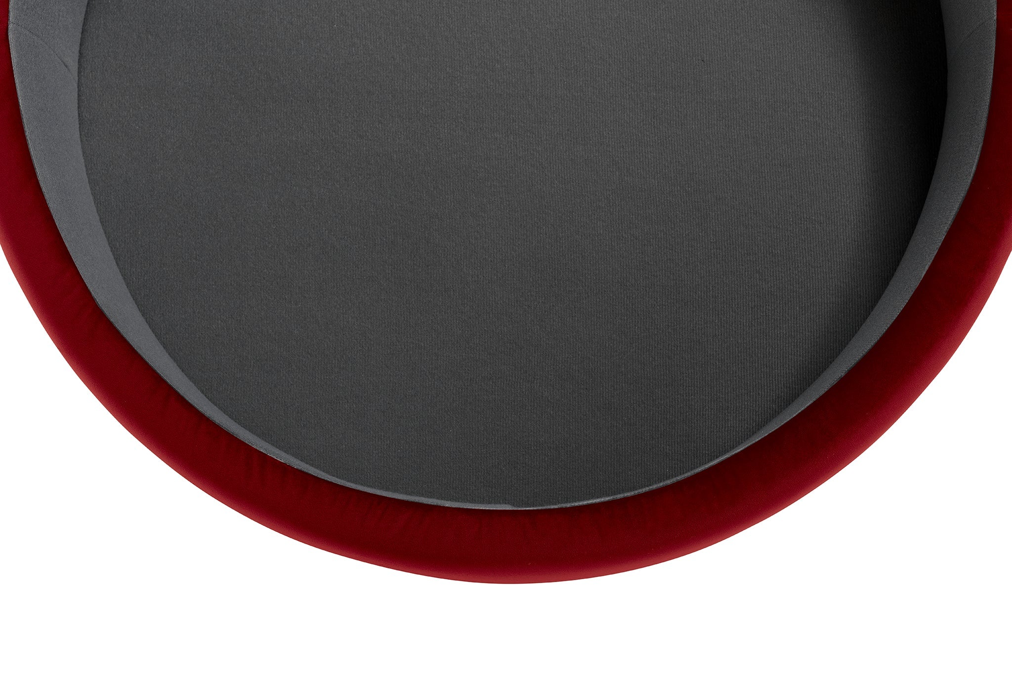 Pouf Peglia de rangement Made in Italy rond en velours bordeaux avec pieds en métal