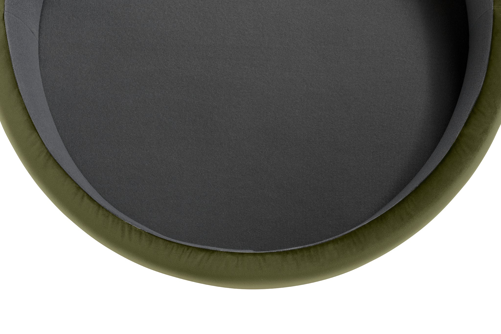 Pouf rangement rond Made in Italy en velours vert avec pieds en métal Peglia