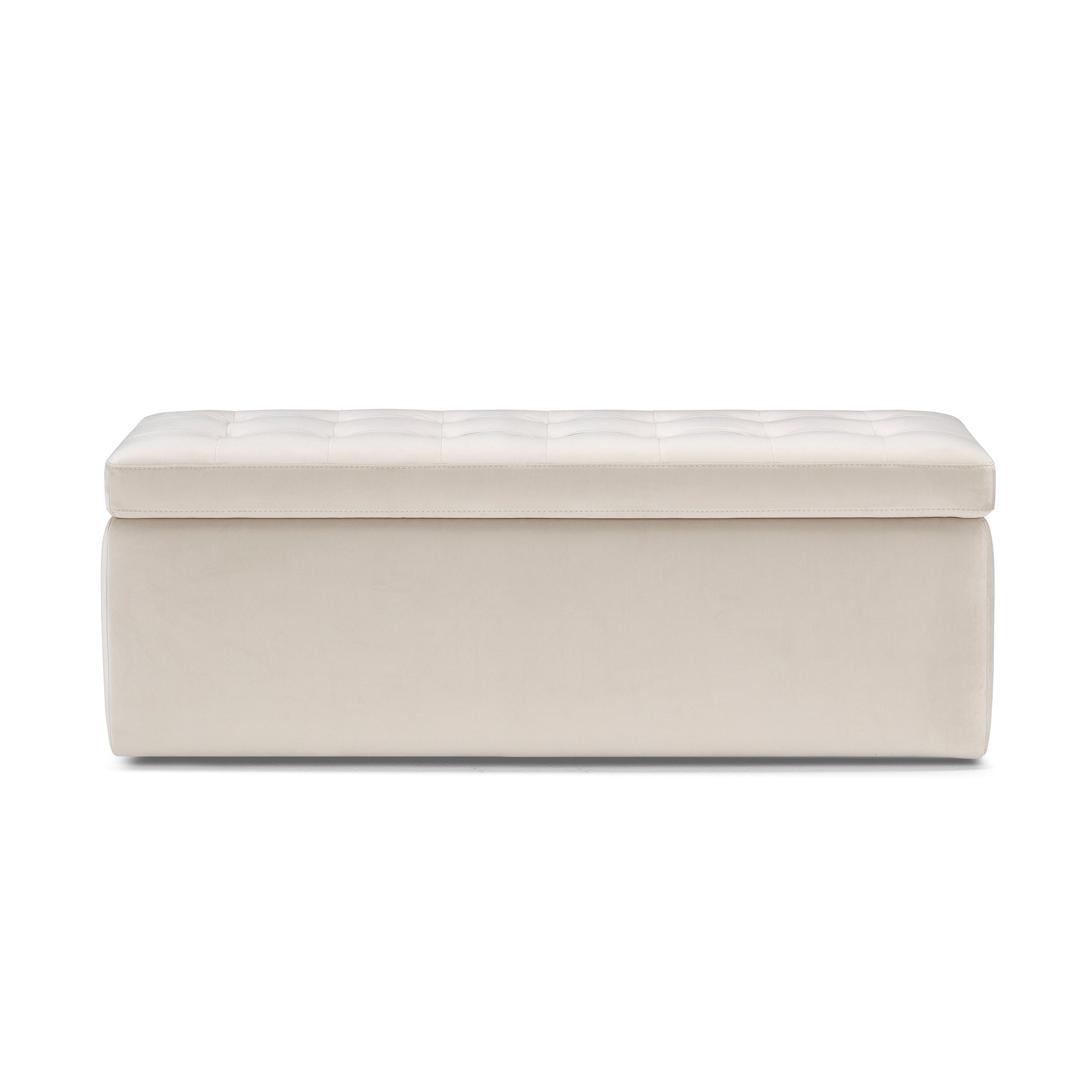 Banc VALSURA rangement Made in Italy matelassé en velours beige