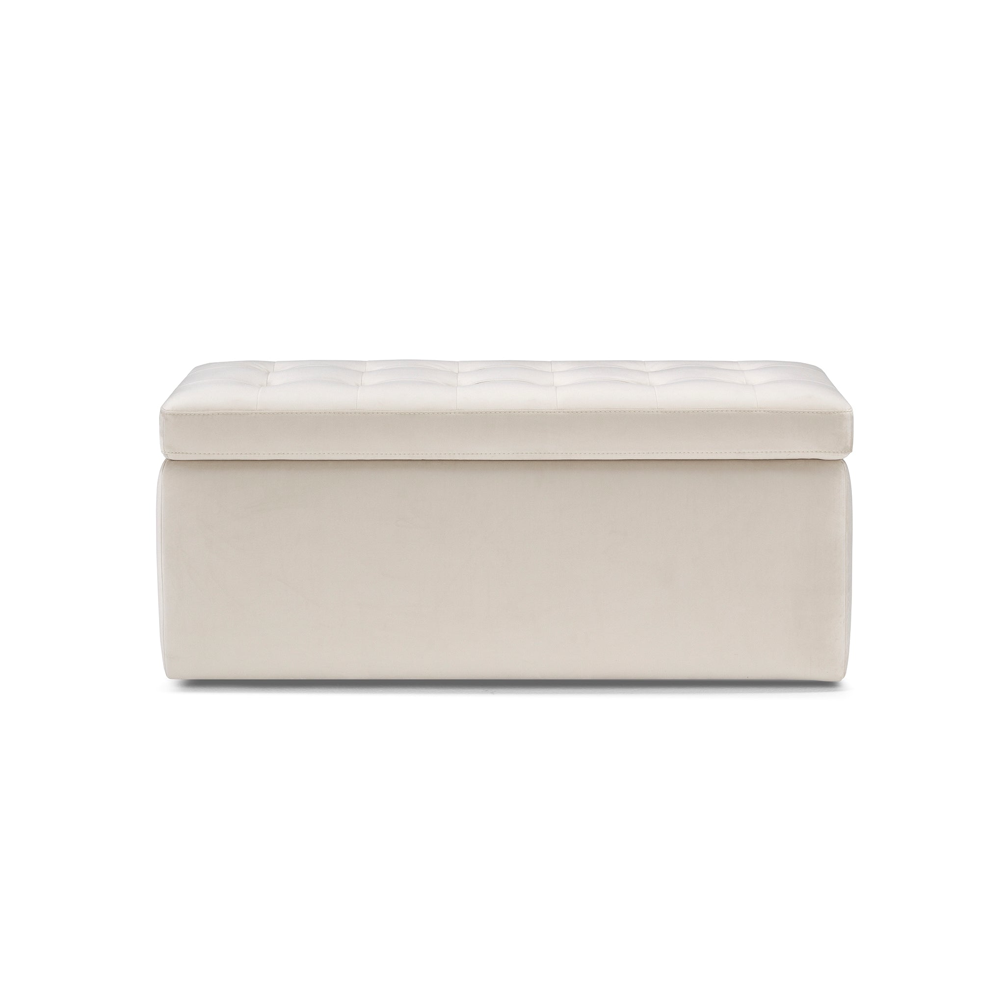 Banc VALSURA rangement Made in Italy matelassé en velours beige
