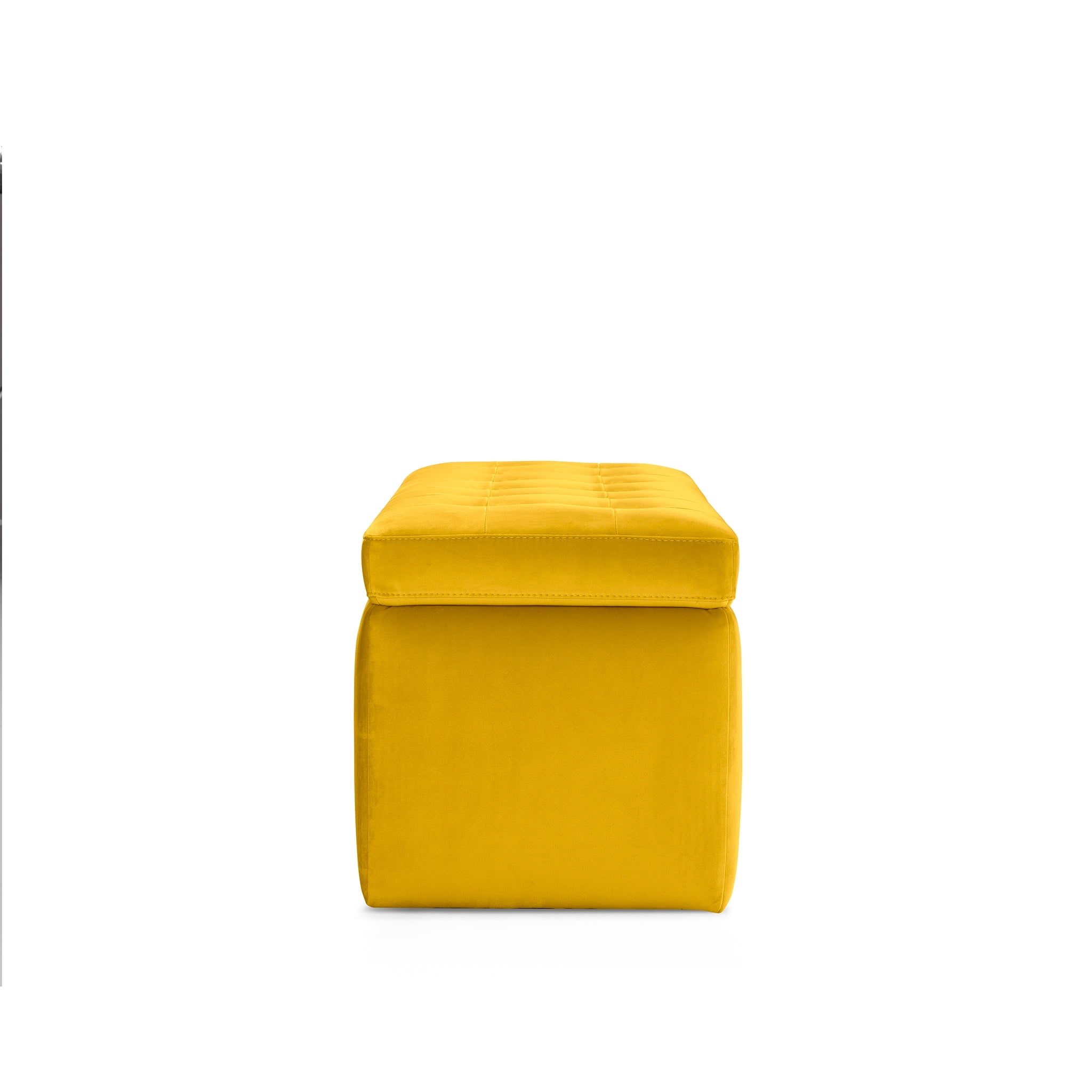 Banc VALSURA rangement Made in Italy matelassé en velours jaune