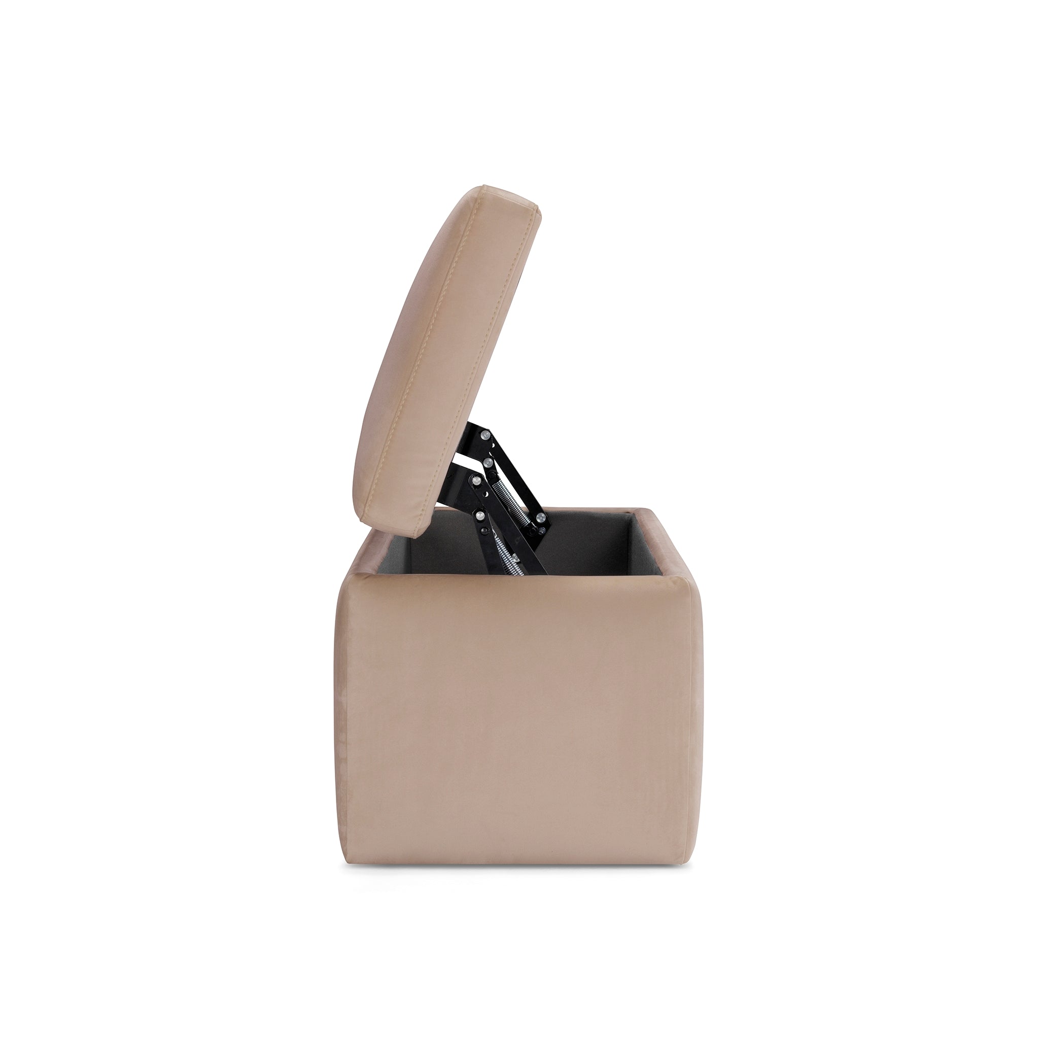 Banc rangement Made in Italy en velours camel - VIANA