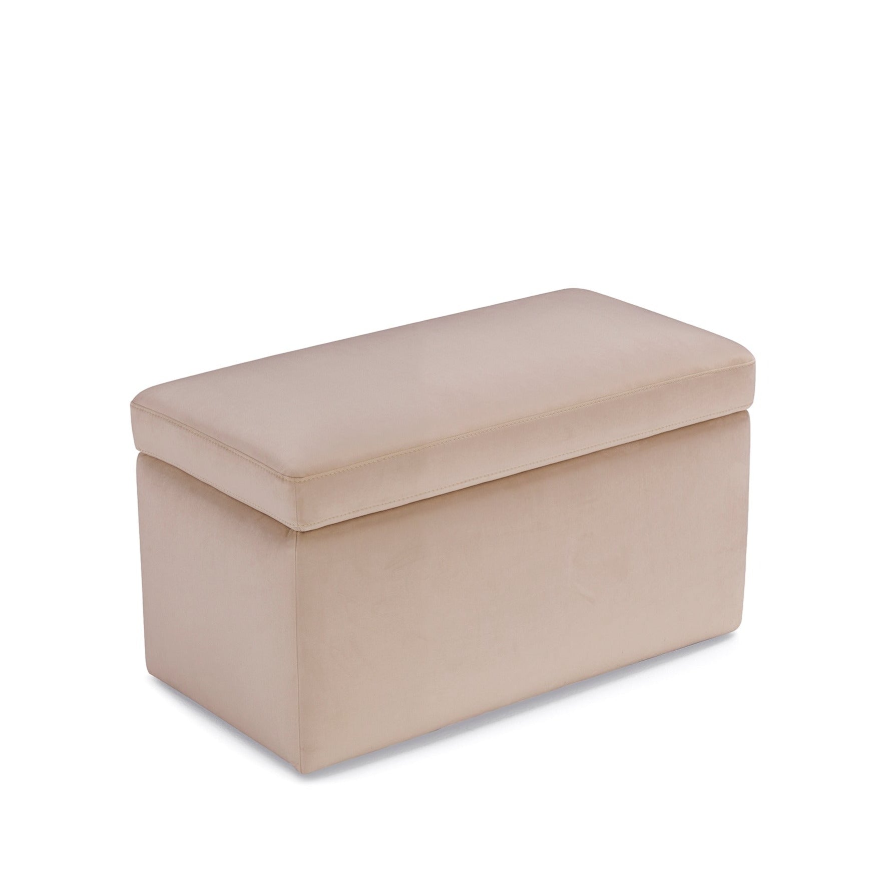 Banc rangement Made in Italy en velours camel - VIANA