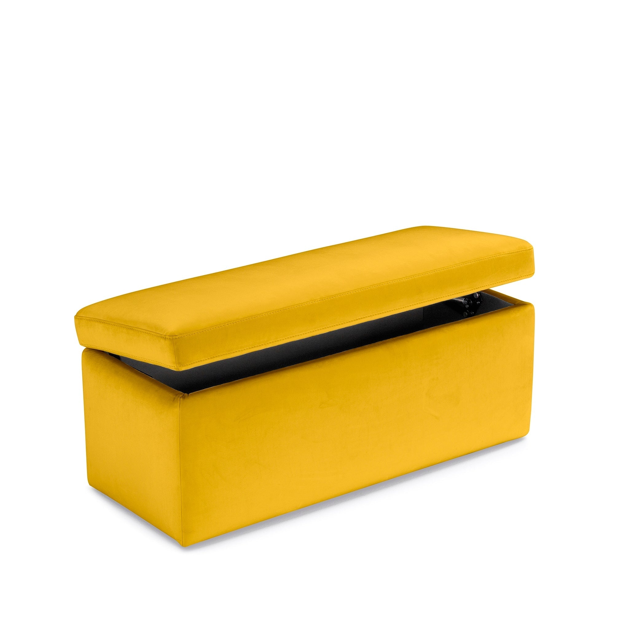 Banc VIANA rangement Made in Italy en velours jaune