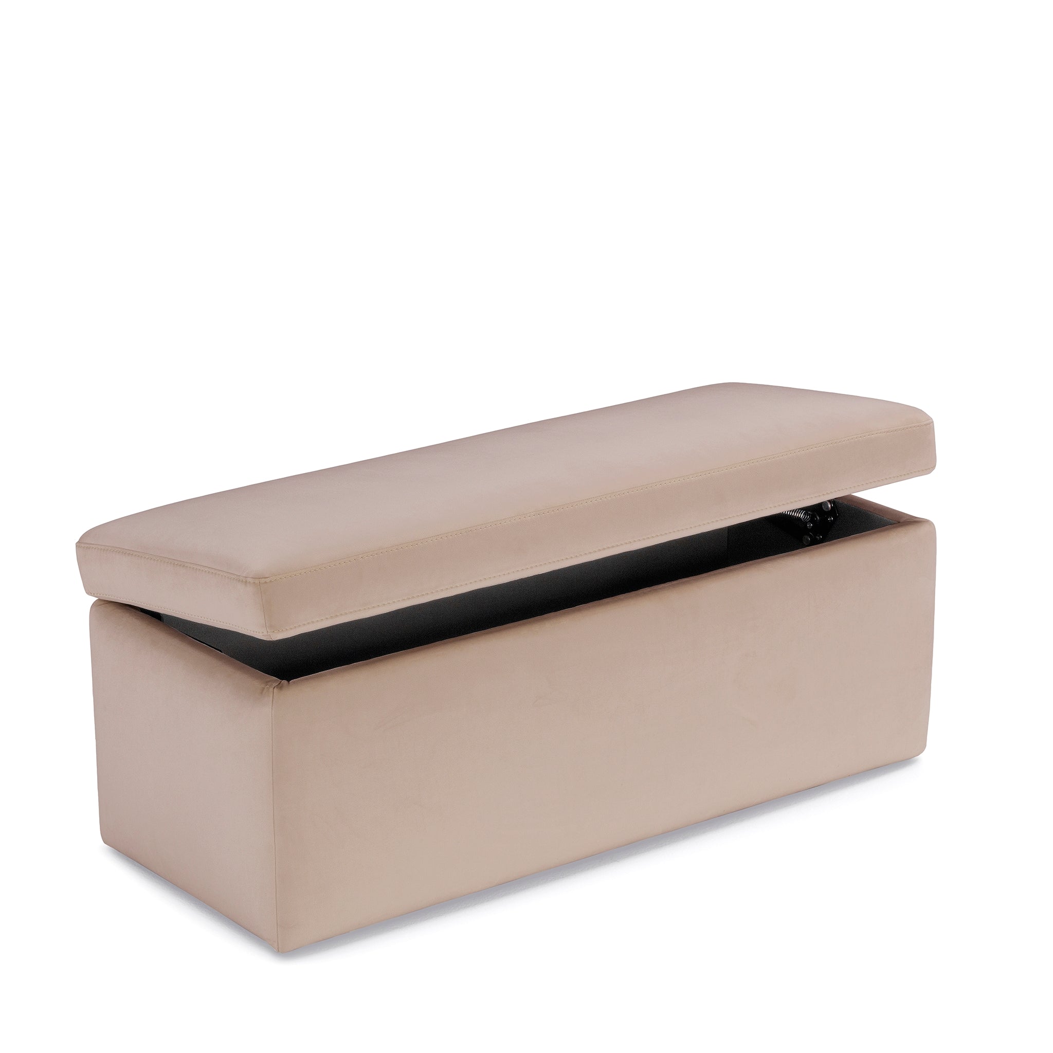 Banc rangement Made in Italy en velours camel - VIANA