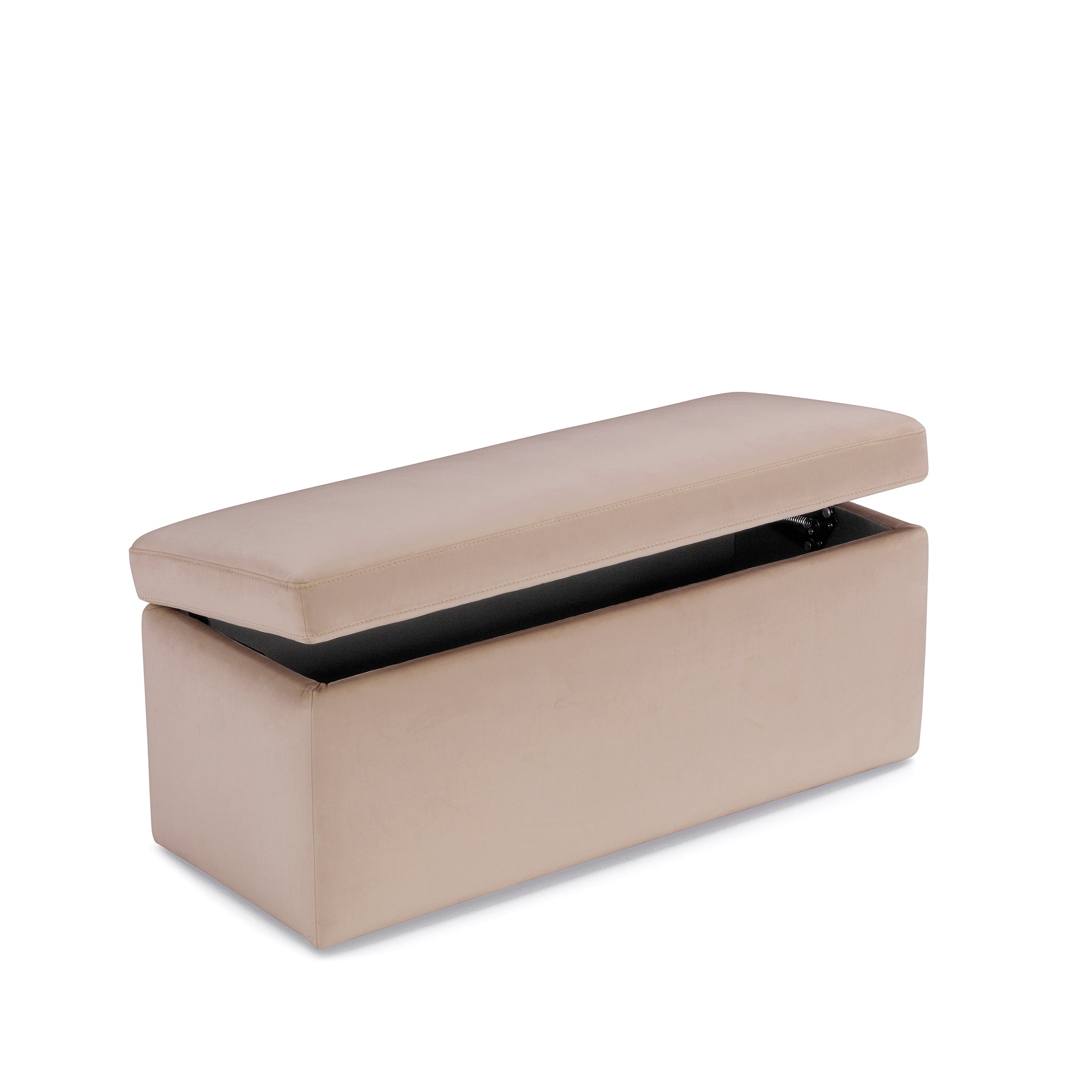 Banc rangement Made in Italy en velours camel - VIANA