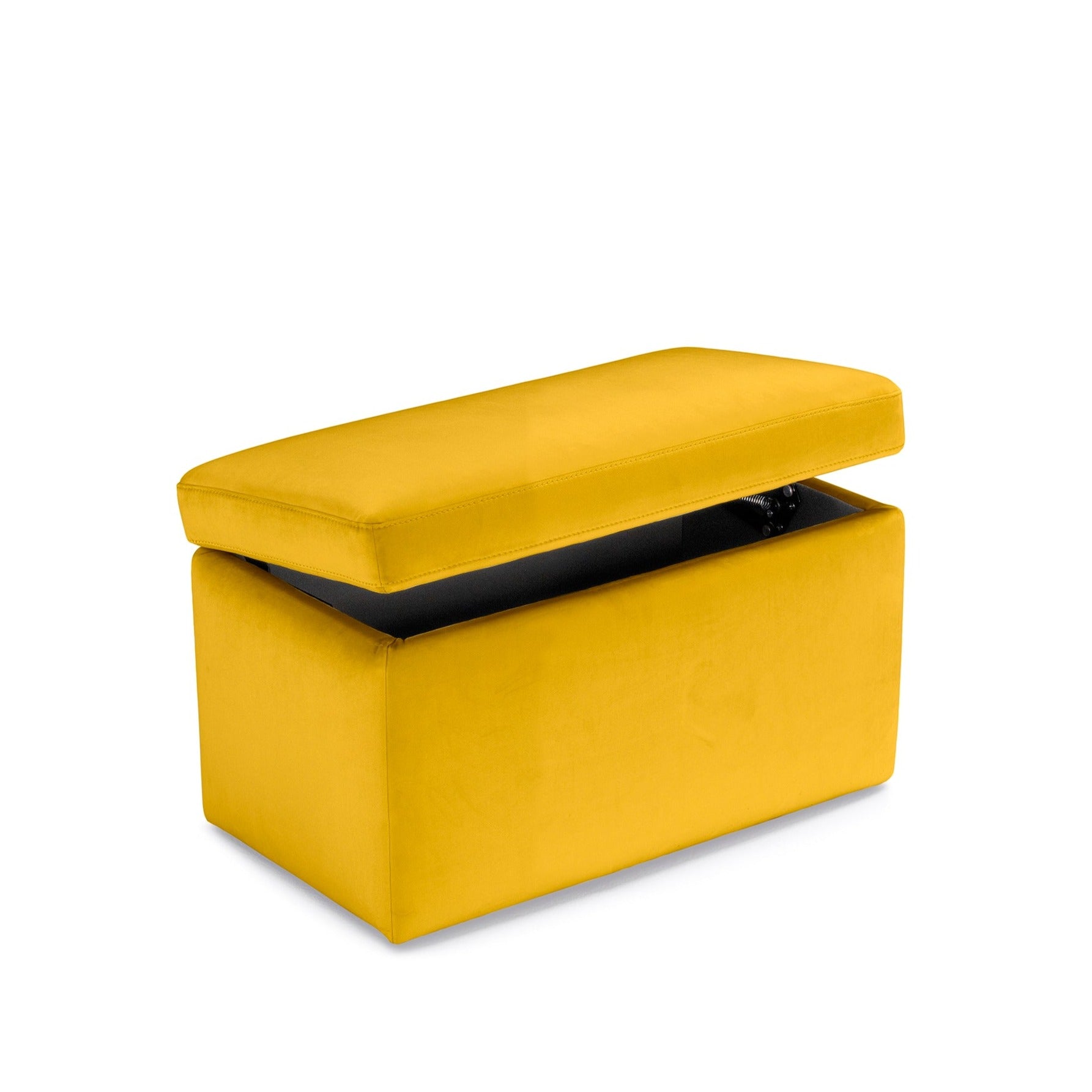 Banc VIANA rangement Made in Italy en velours jaune