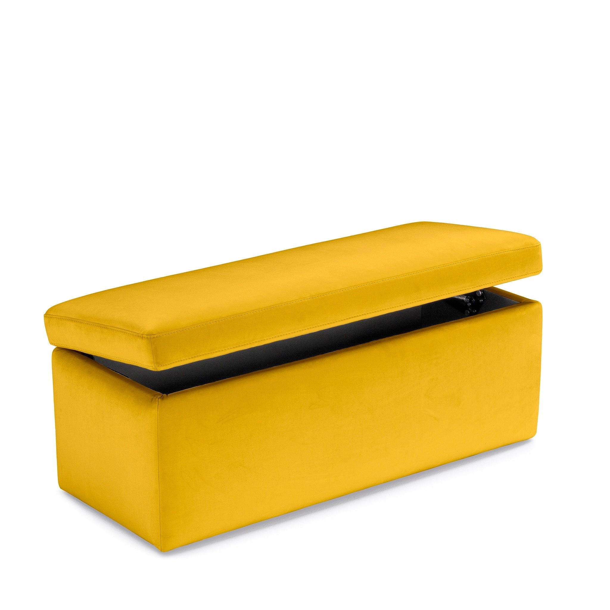 Banc VIANA rangement Made in Italy en velours jaune