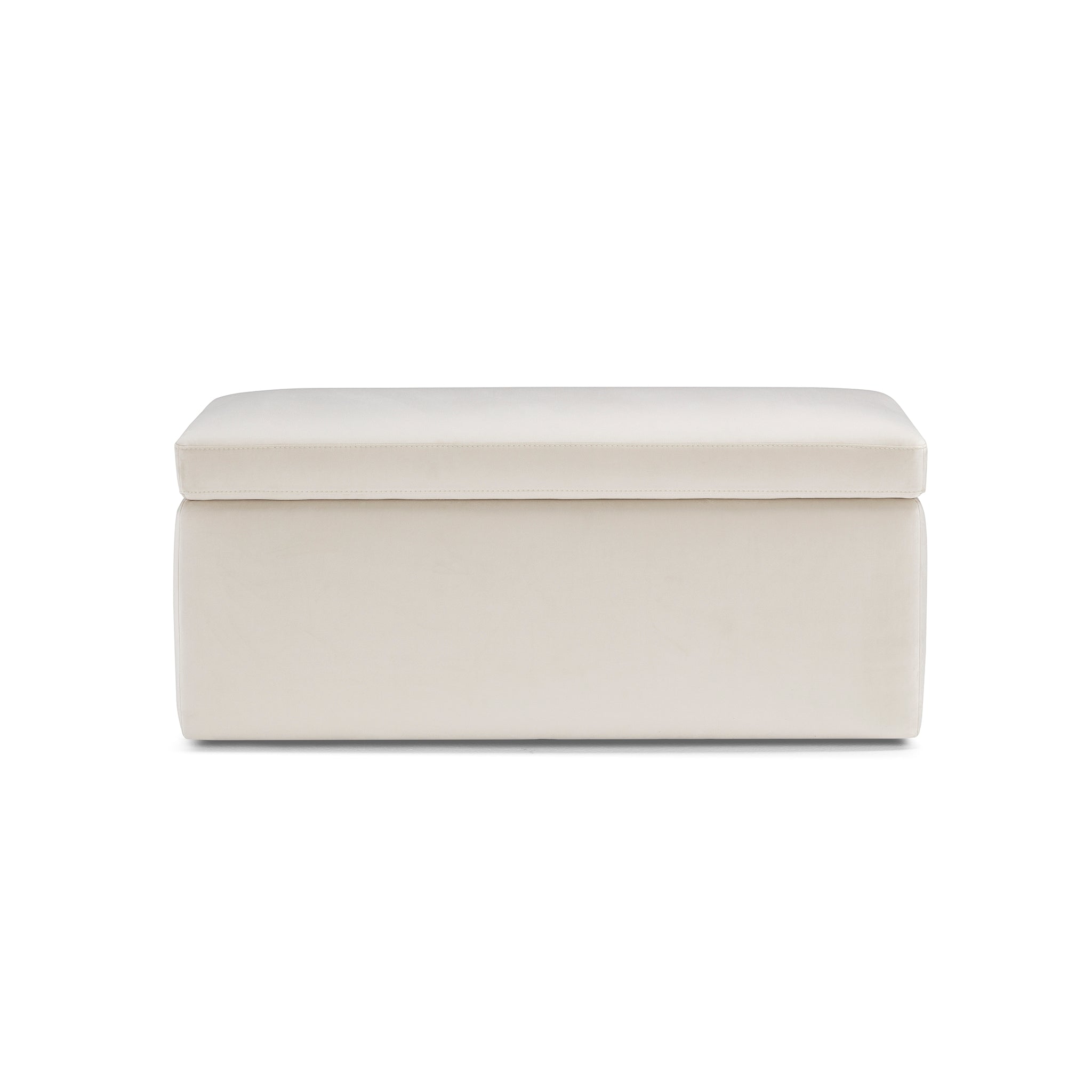 Banc rangement Made in Italy en velours beige - VIANA