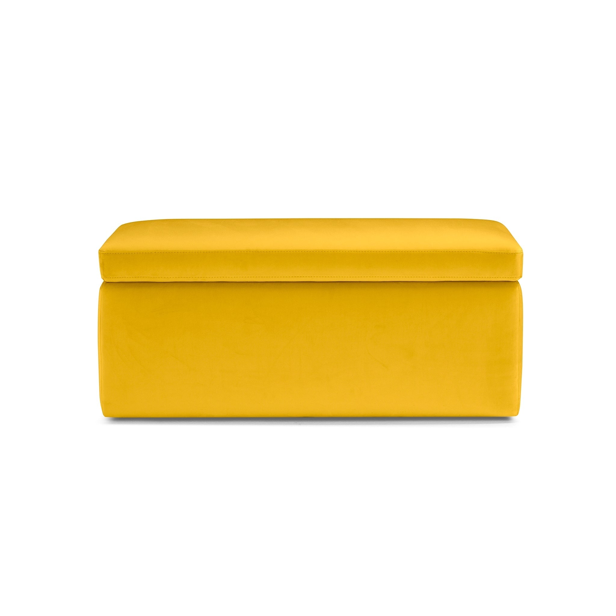 Banc VIANA rangement Made in Italy en velours jaune