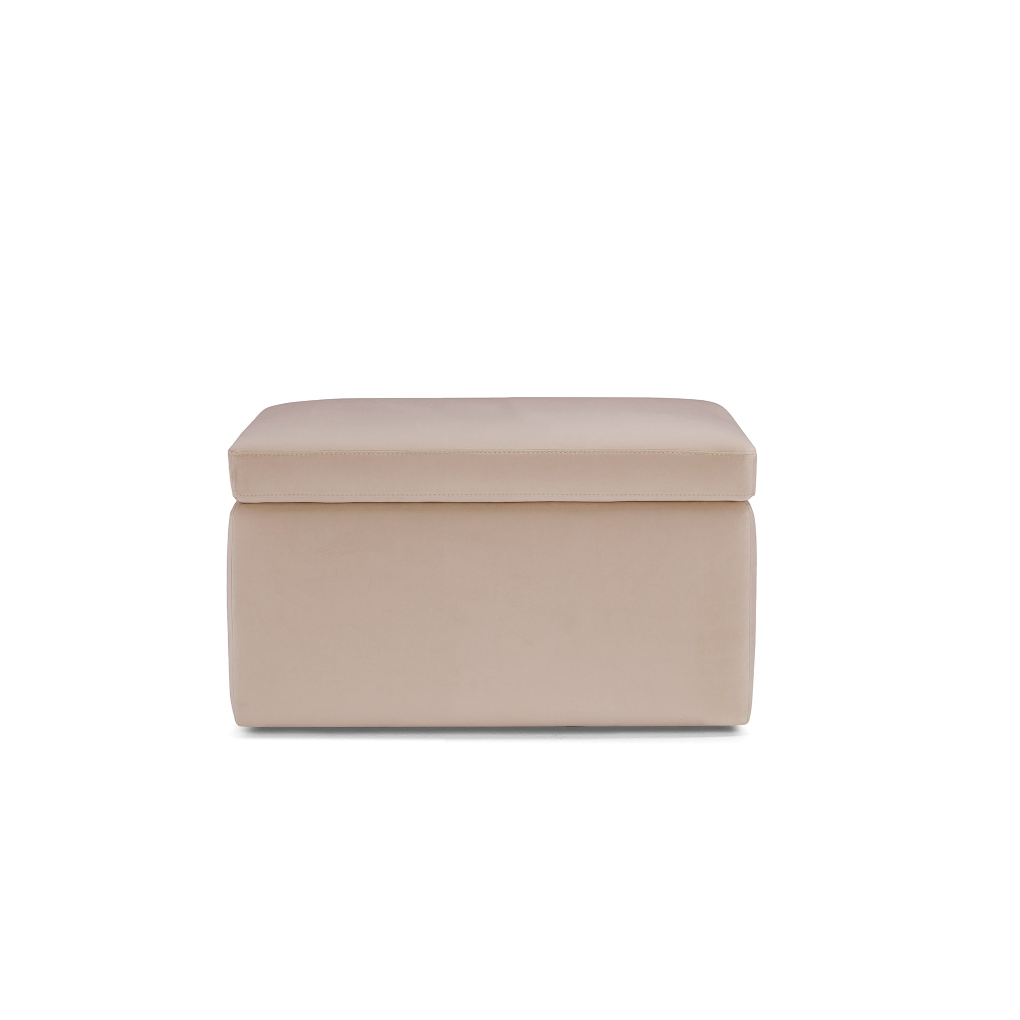 Banc rangement Made in Italy en velours camel - VIANA
