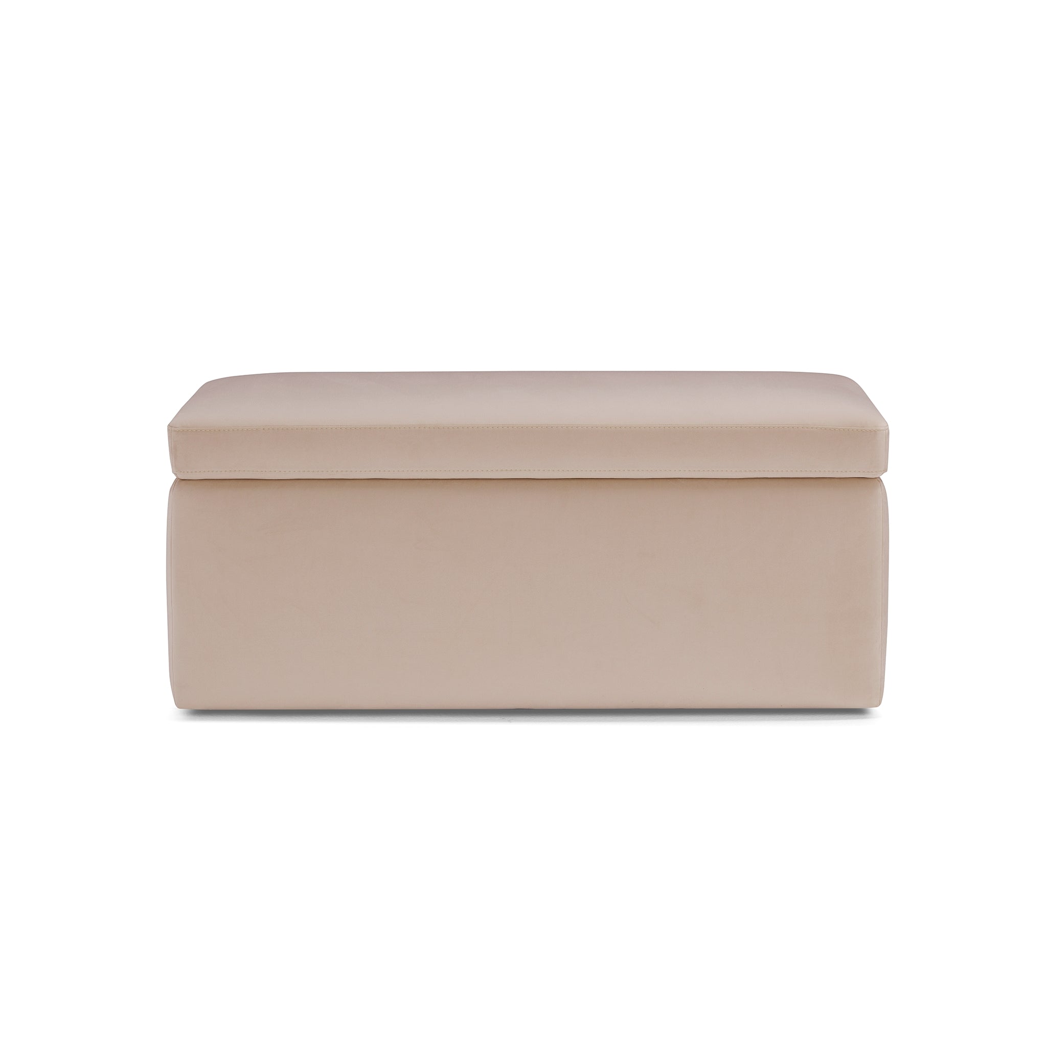 Banc rangement Made in Italy en velours camel - VIANA