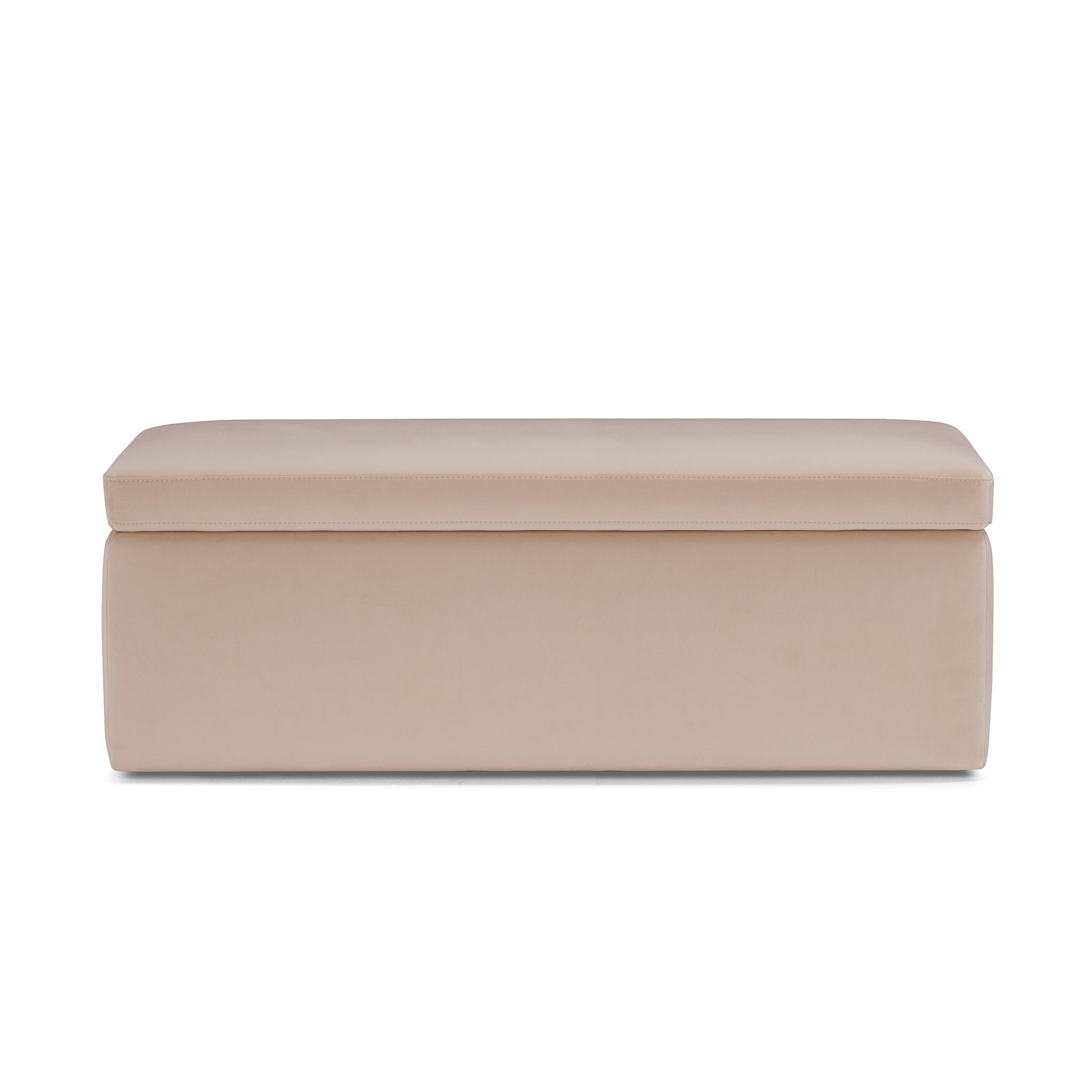 Banc rangement Made in Italy en velours camel - VIANA