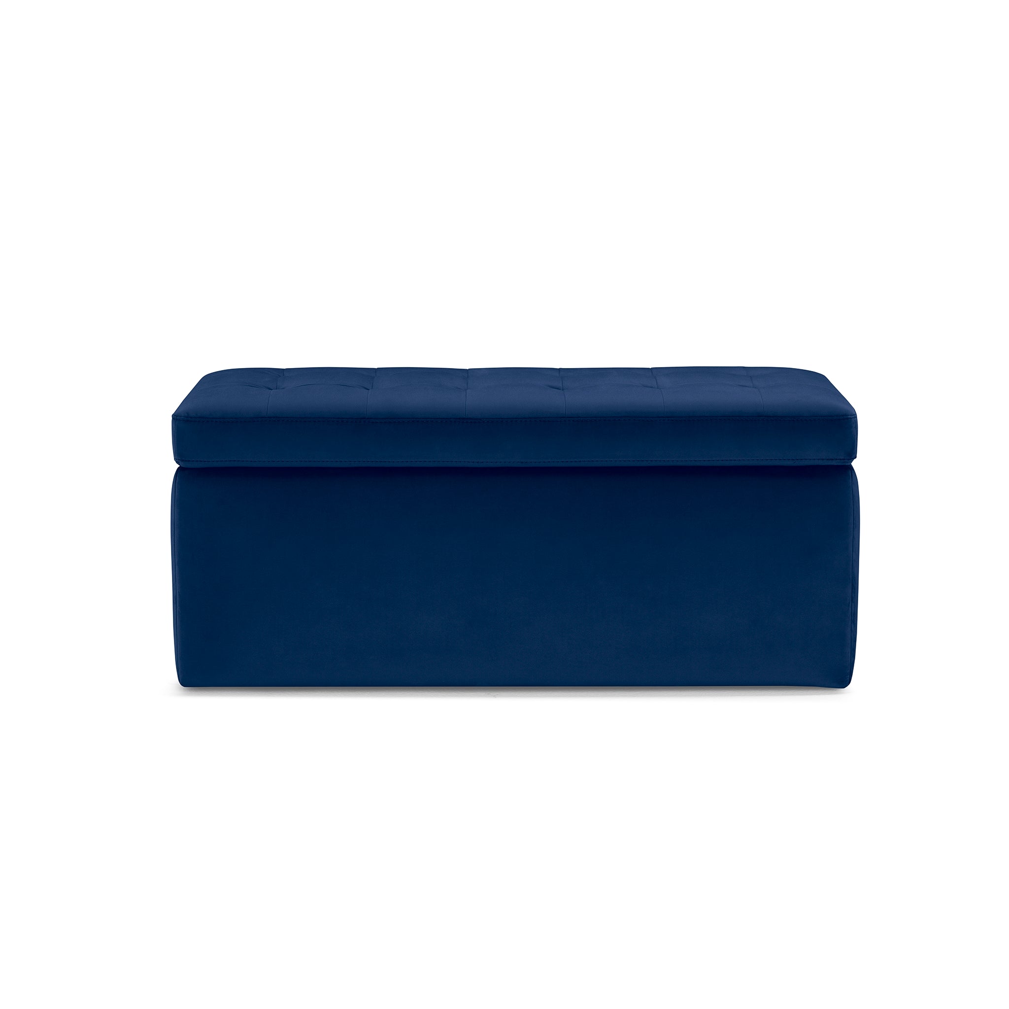 Banc VALSURA rangement Made in Italy matelassé en velours bleu