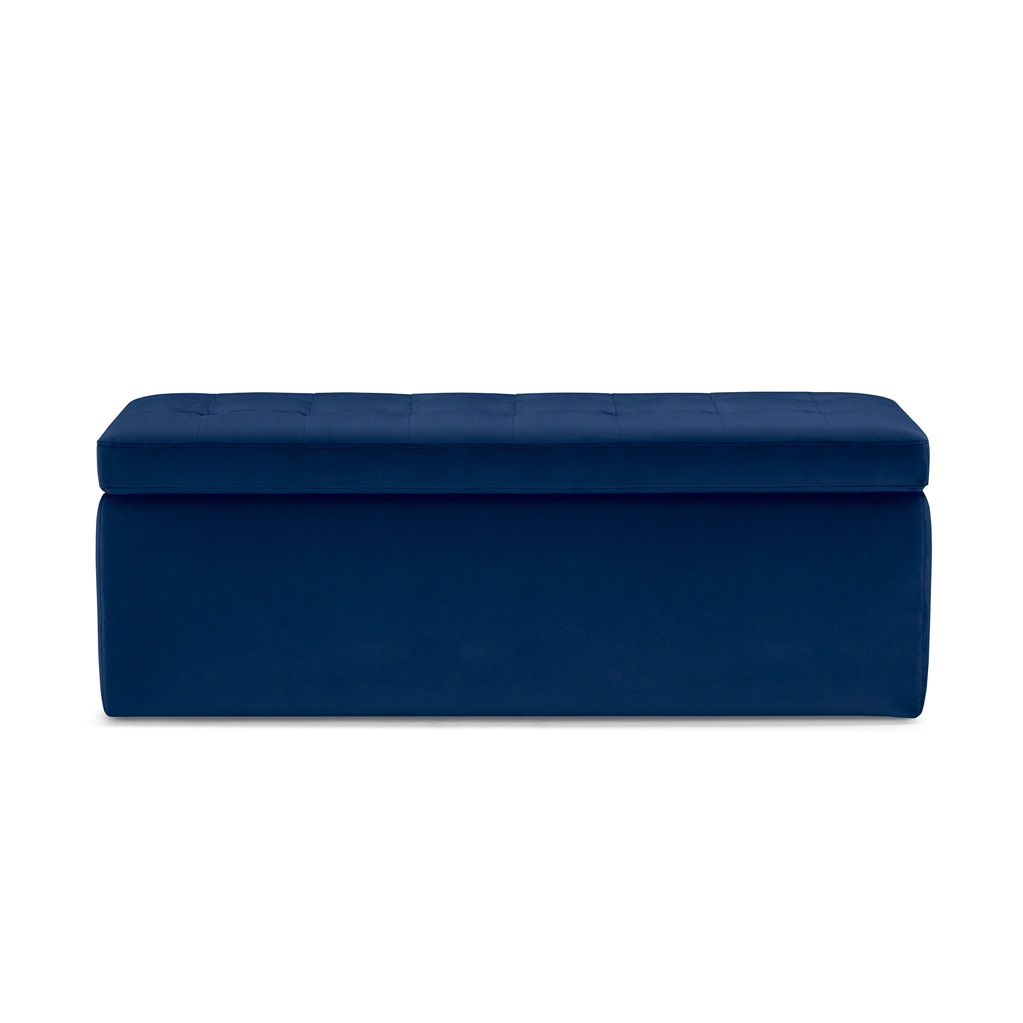 Banc VALSURA rangement Made in Italy matelassé en velours bleu