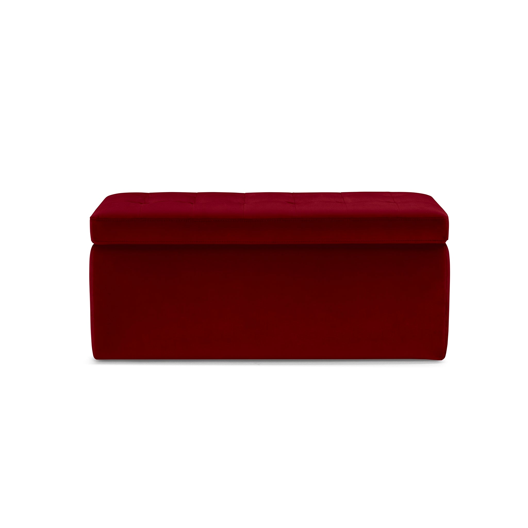 Banc modèle rangement Made in Italy matelassé en velours bordeaux