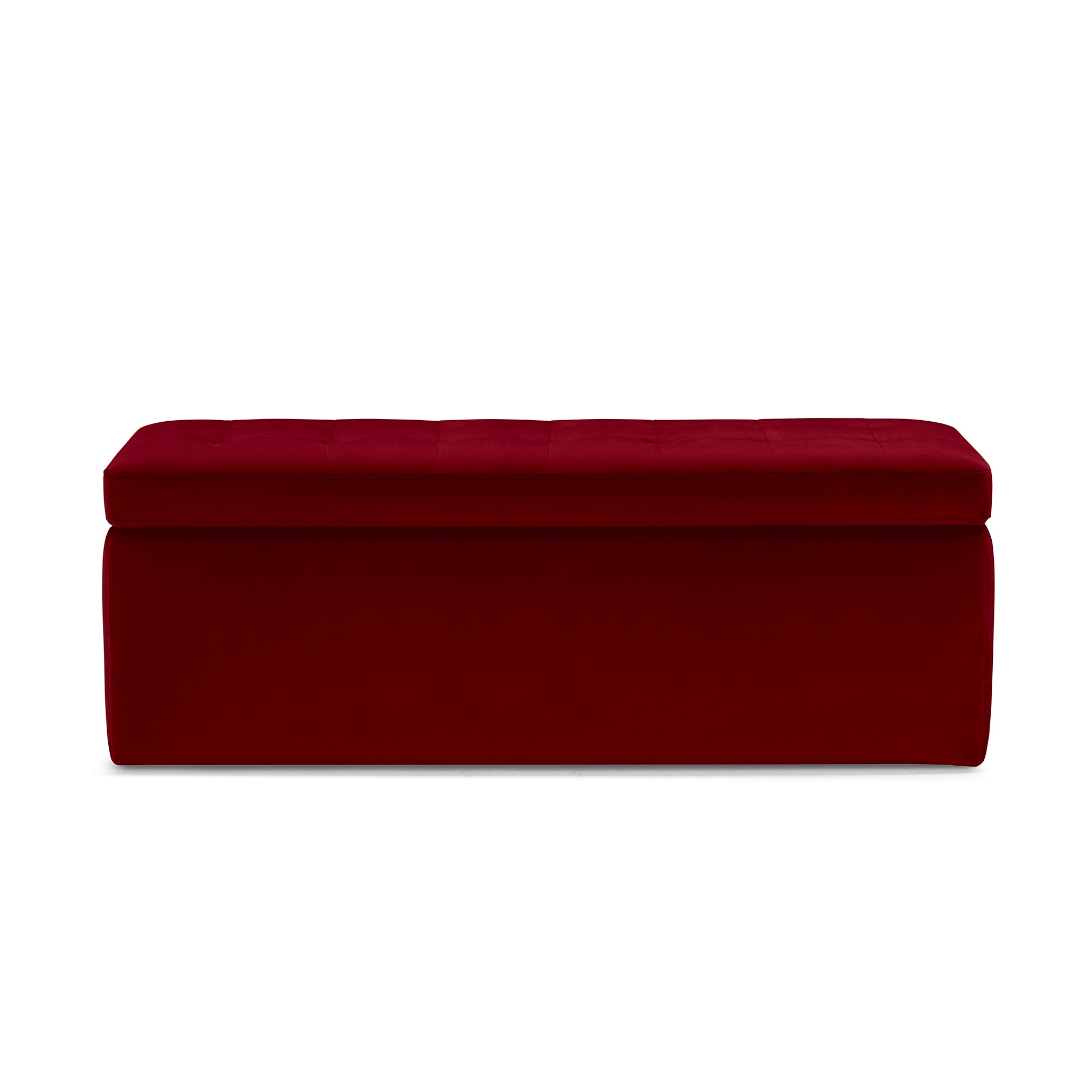 Banc modèle rangement Made in Italy matelassé en velours bordeaux