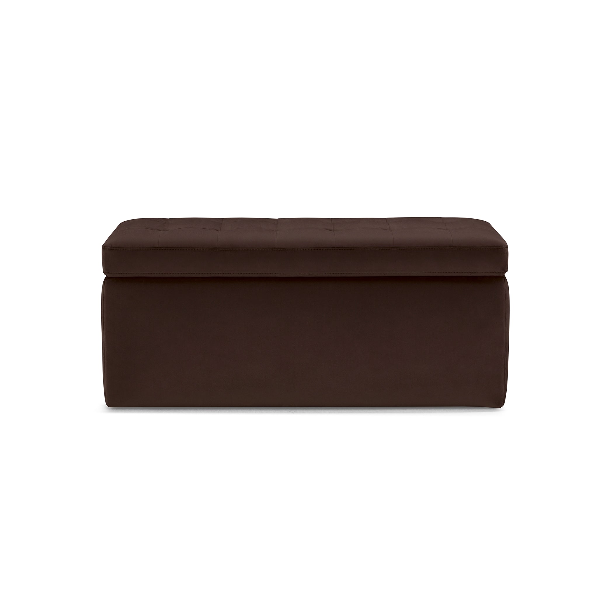 Banc VALSURA rangement Made in Italy matelassé en velours marron