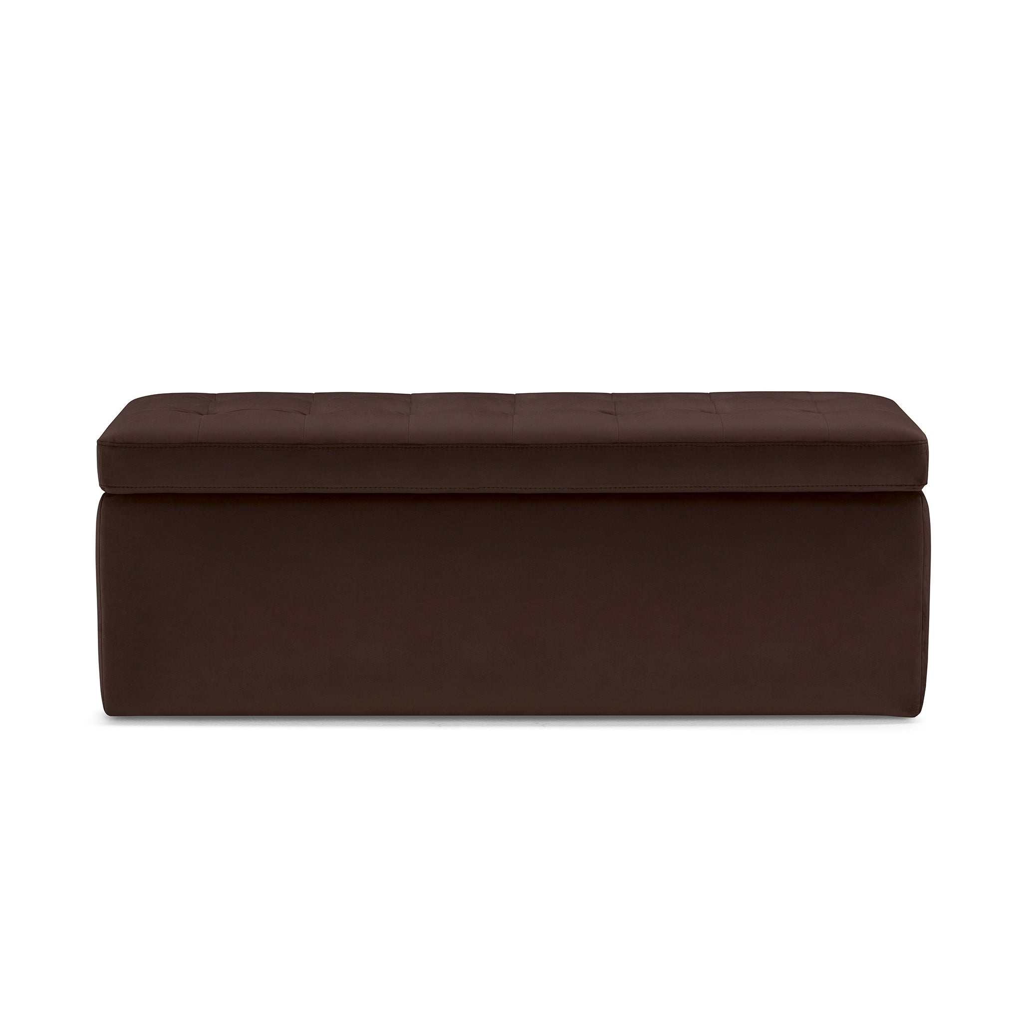 Banc VALSURA rangement Made in Italy matelassé en velours marron