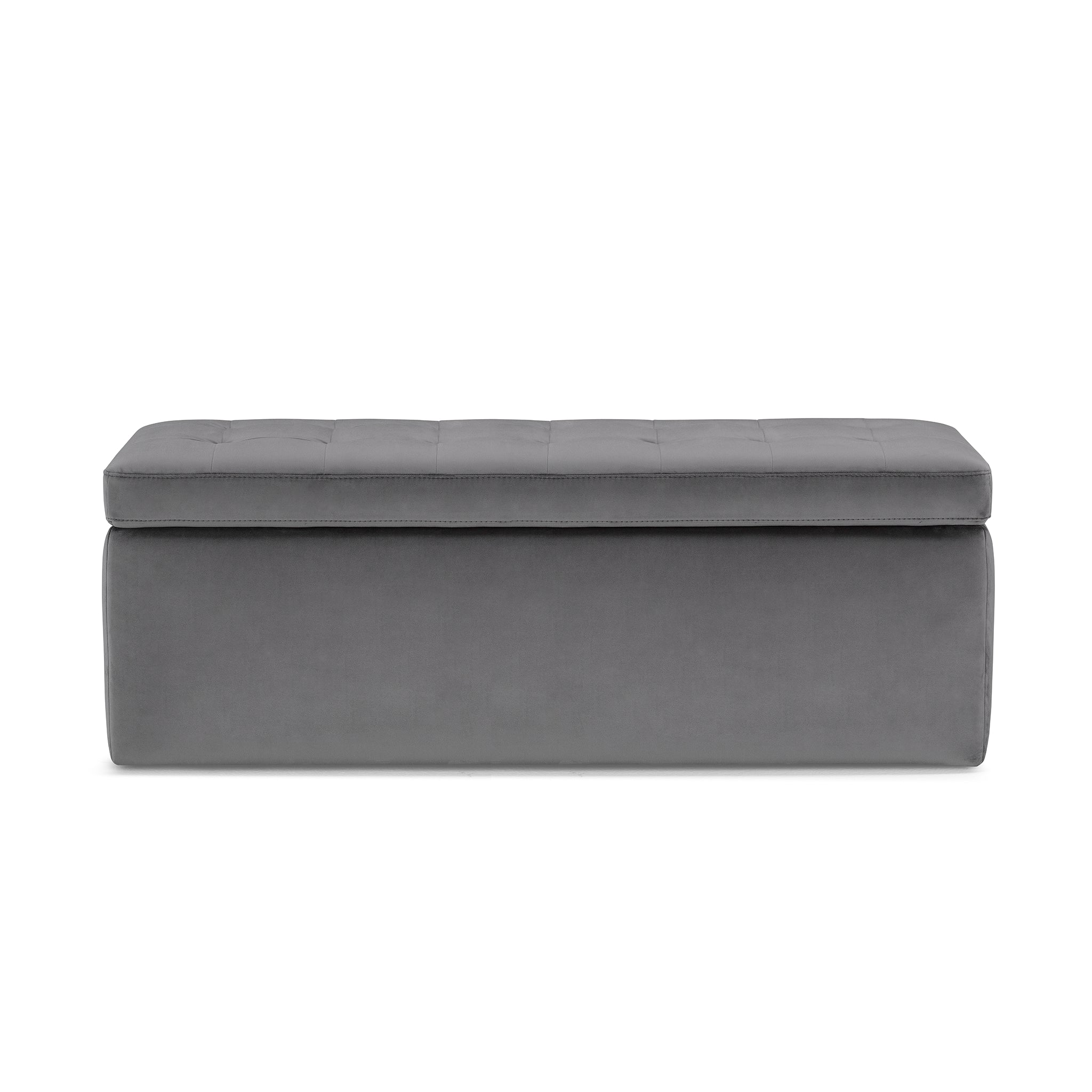 Banc VALSURA rangement Made in Italy matelassé en velours gris