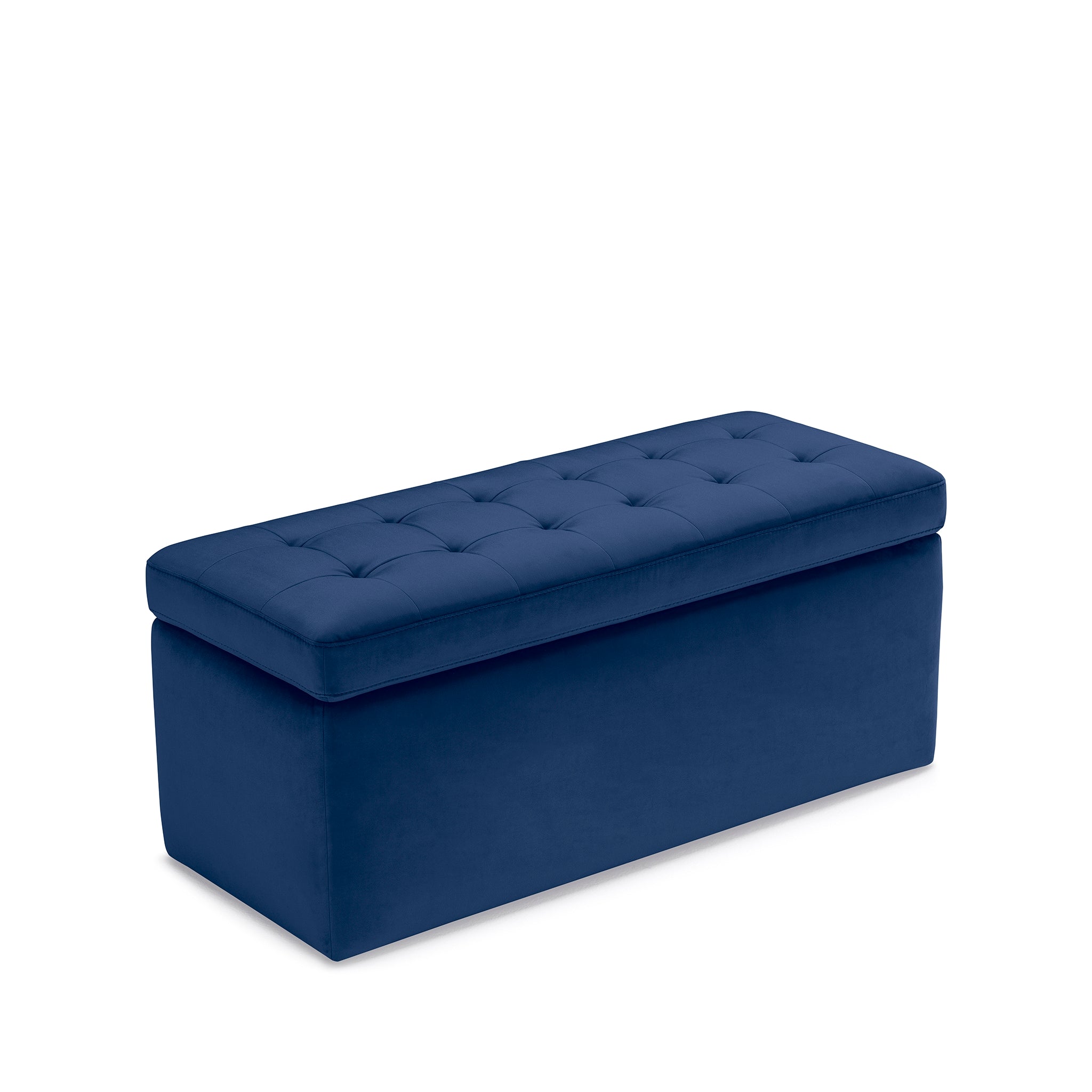 Banc VALSURA rangement Made in Italy matelassé en velours bleu