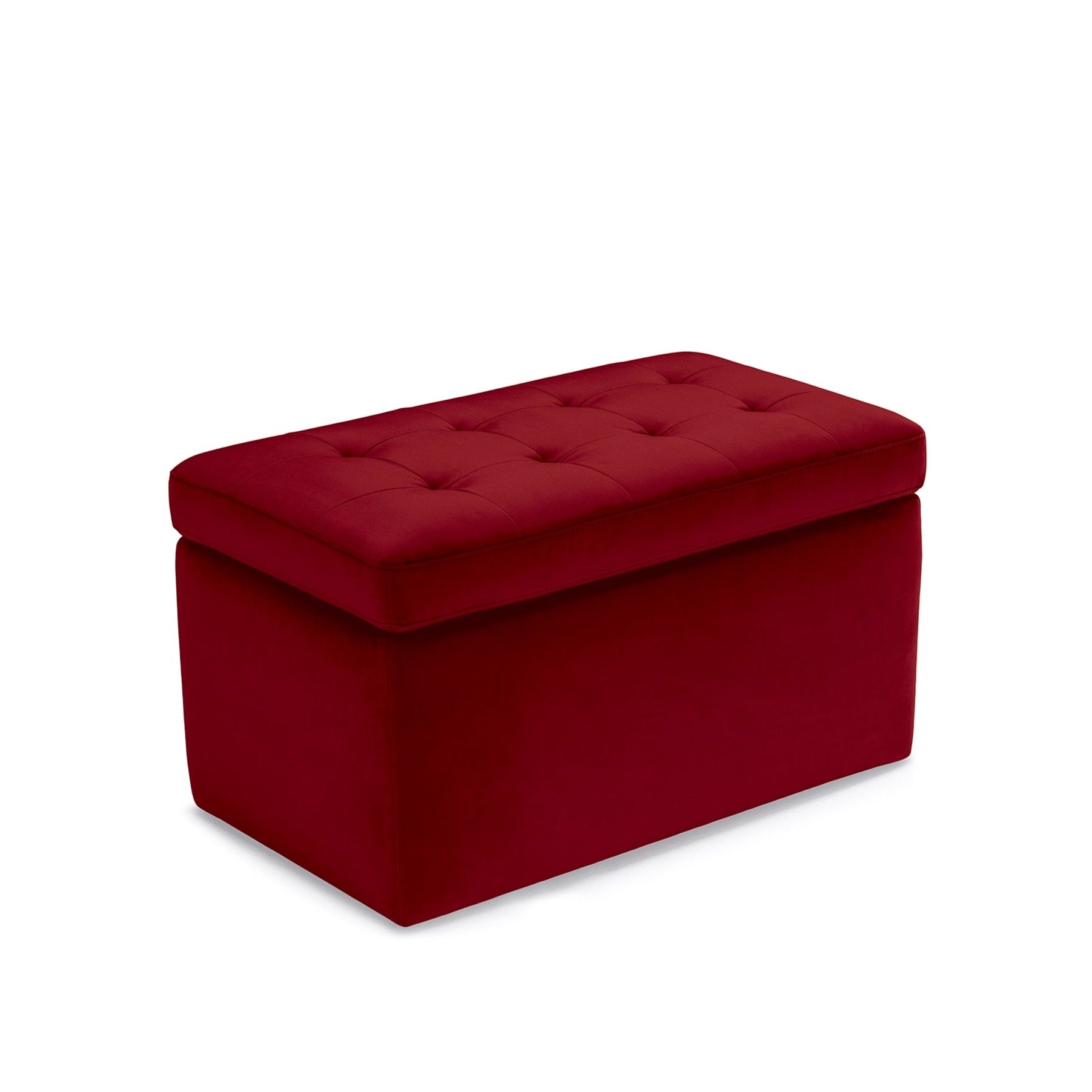Banc modèle rangement Made in Italy matelassé en velours bordeaux