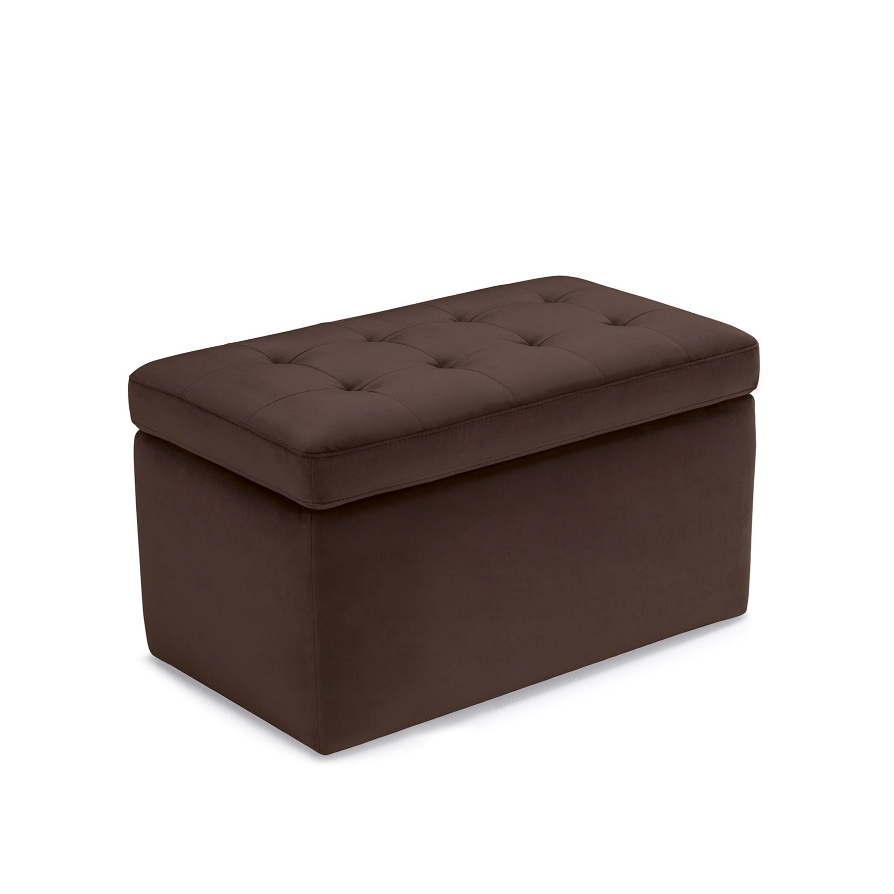 Banc VALSURA rangement Made in Italy matelassé en velours marron