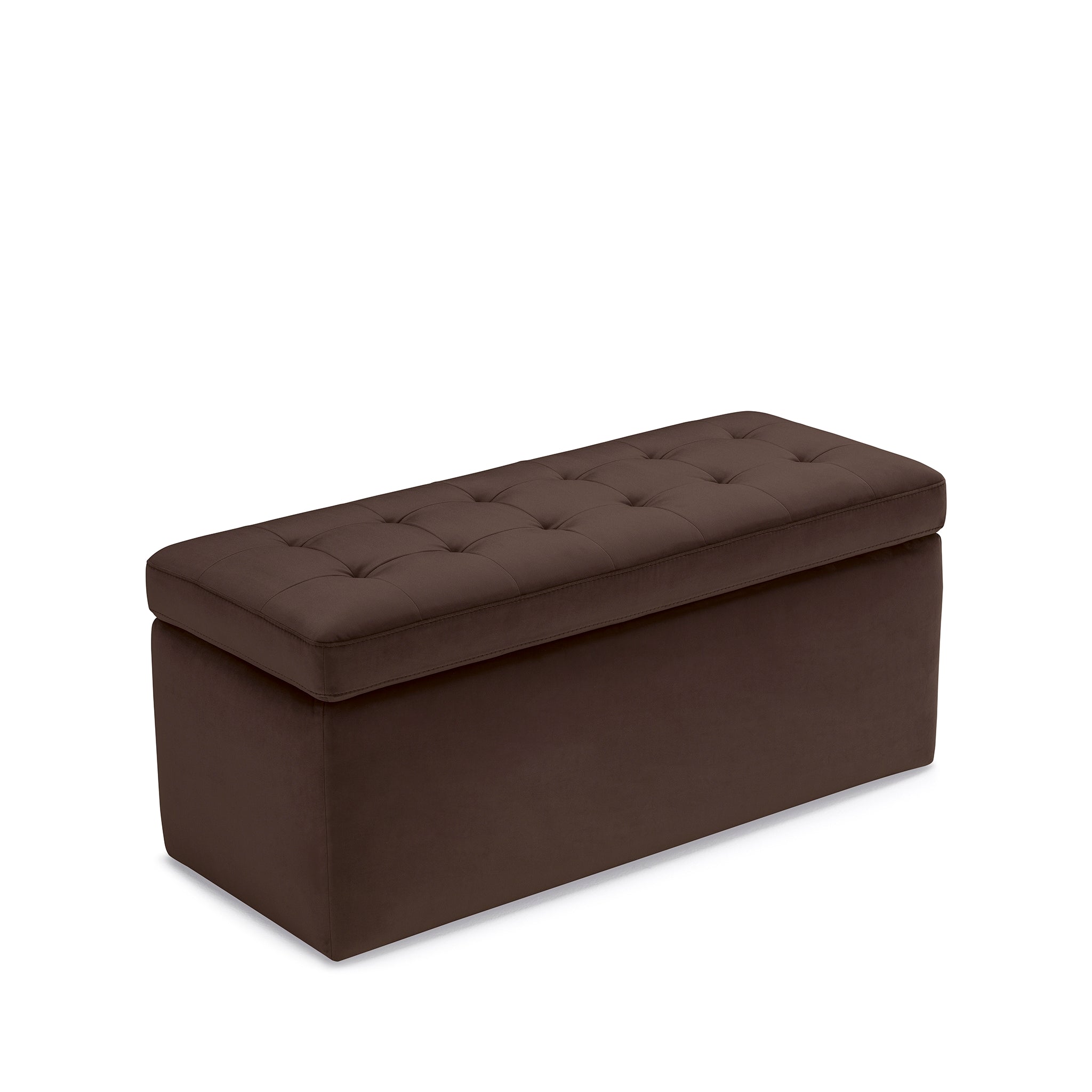 Banc VALSURA rangement Made in Italy matelassé en velours marron