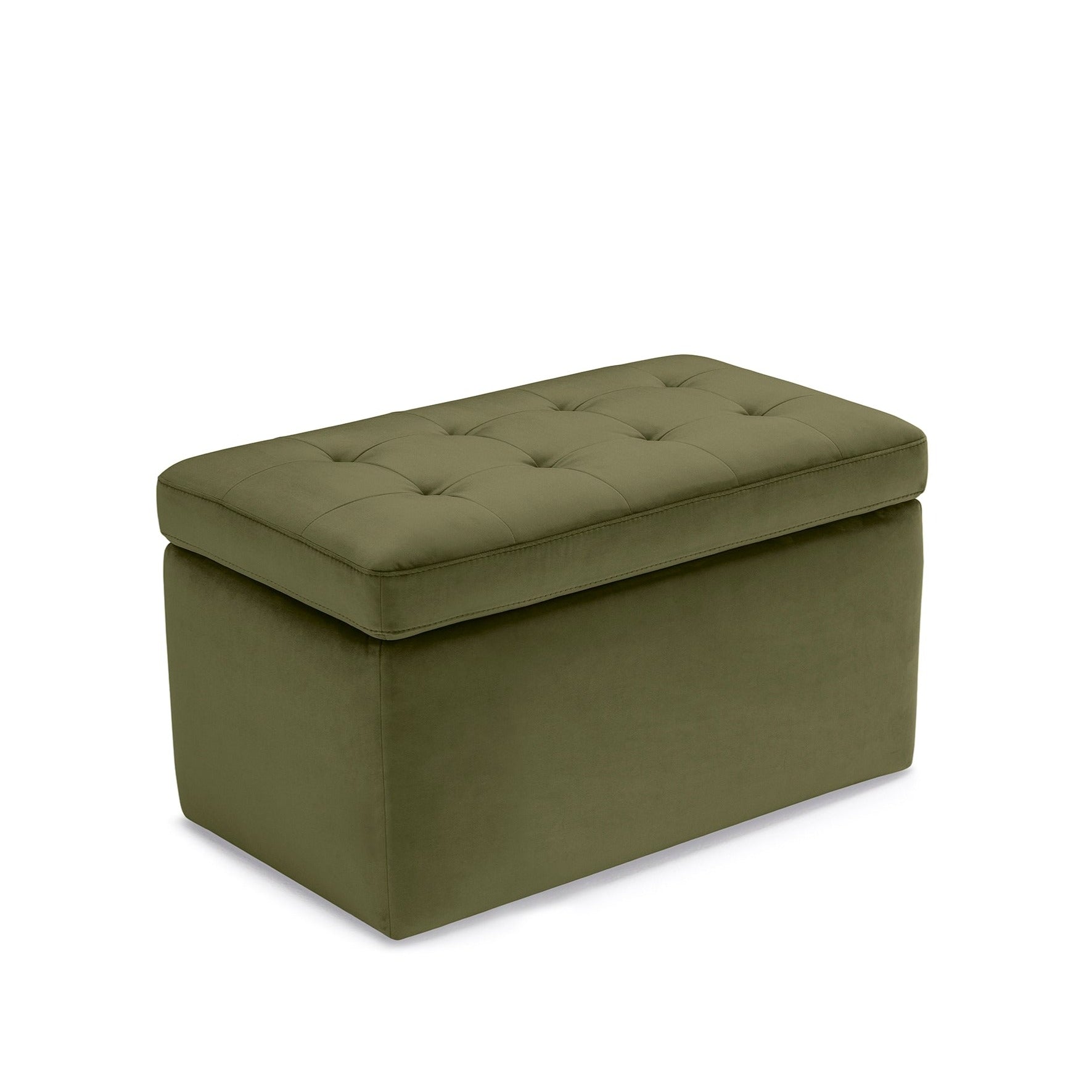 Banc VALSURA rangement Made in Italy matelassé en velours vert