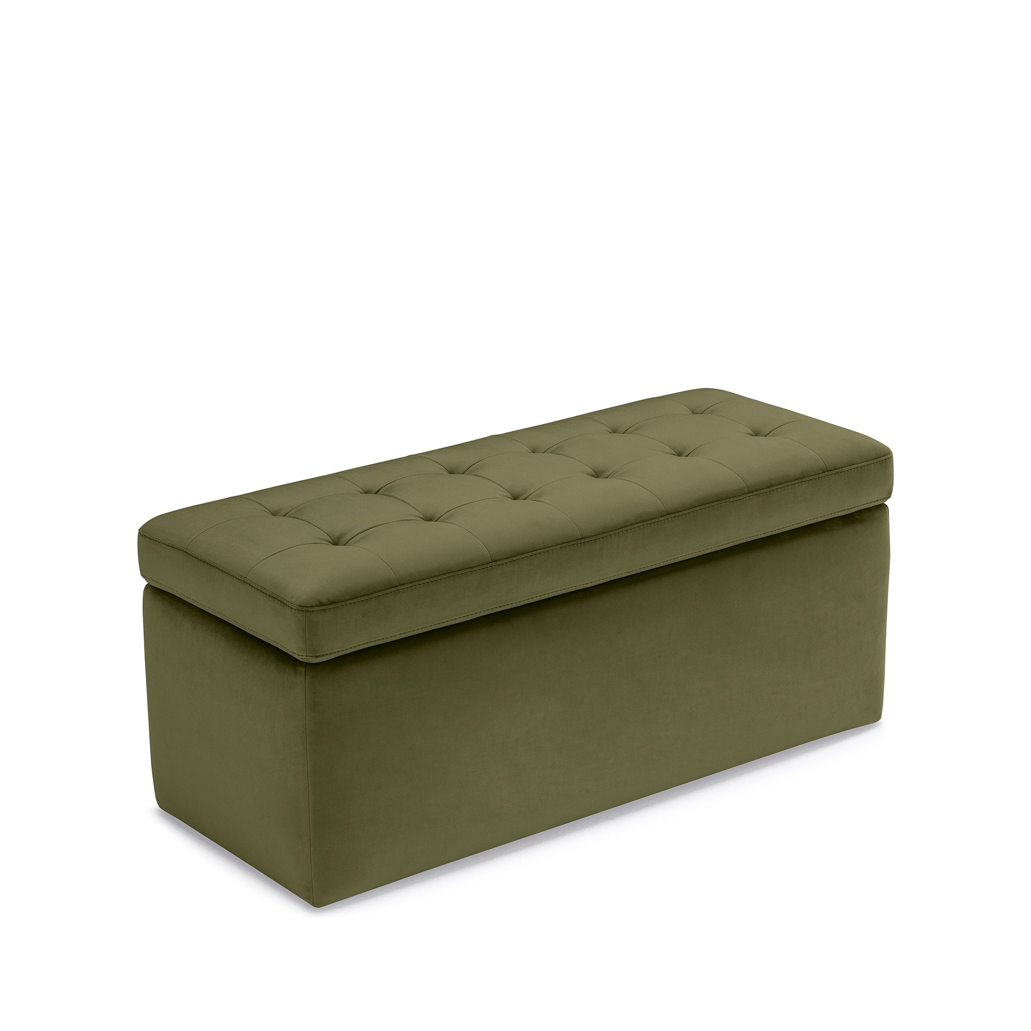 Banc VALSURA rangement Made in Italy matelassé en velours vert