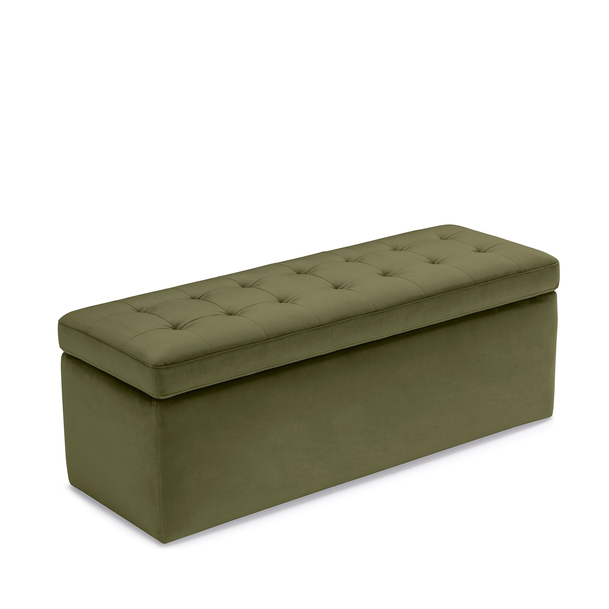 Banc VALSURA rangement Made in Italy matelassé en velours vert